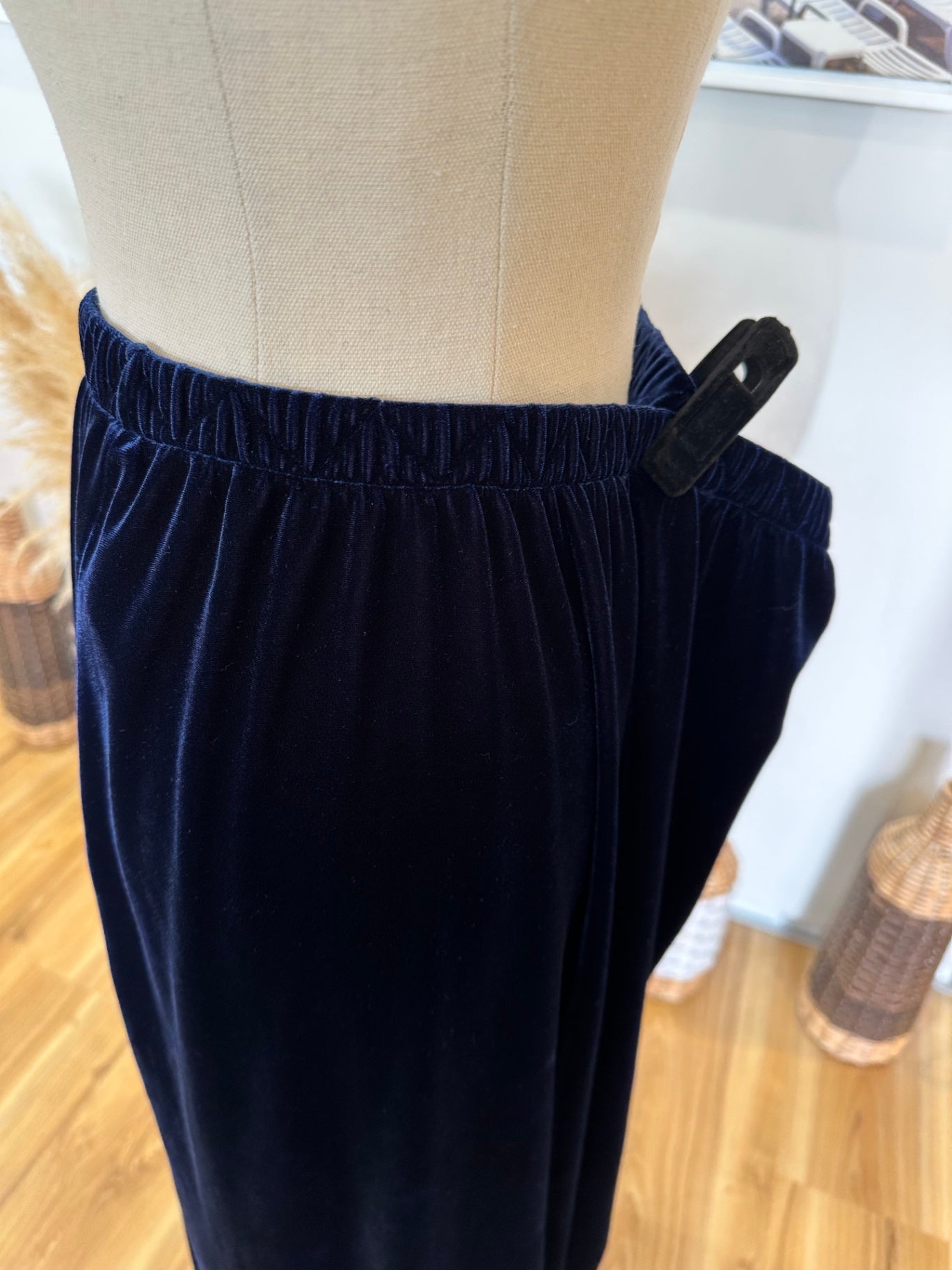 Anna Fitzpatrick - Velvet Skirt - Extra Large - Navy Blue