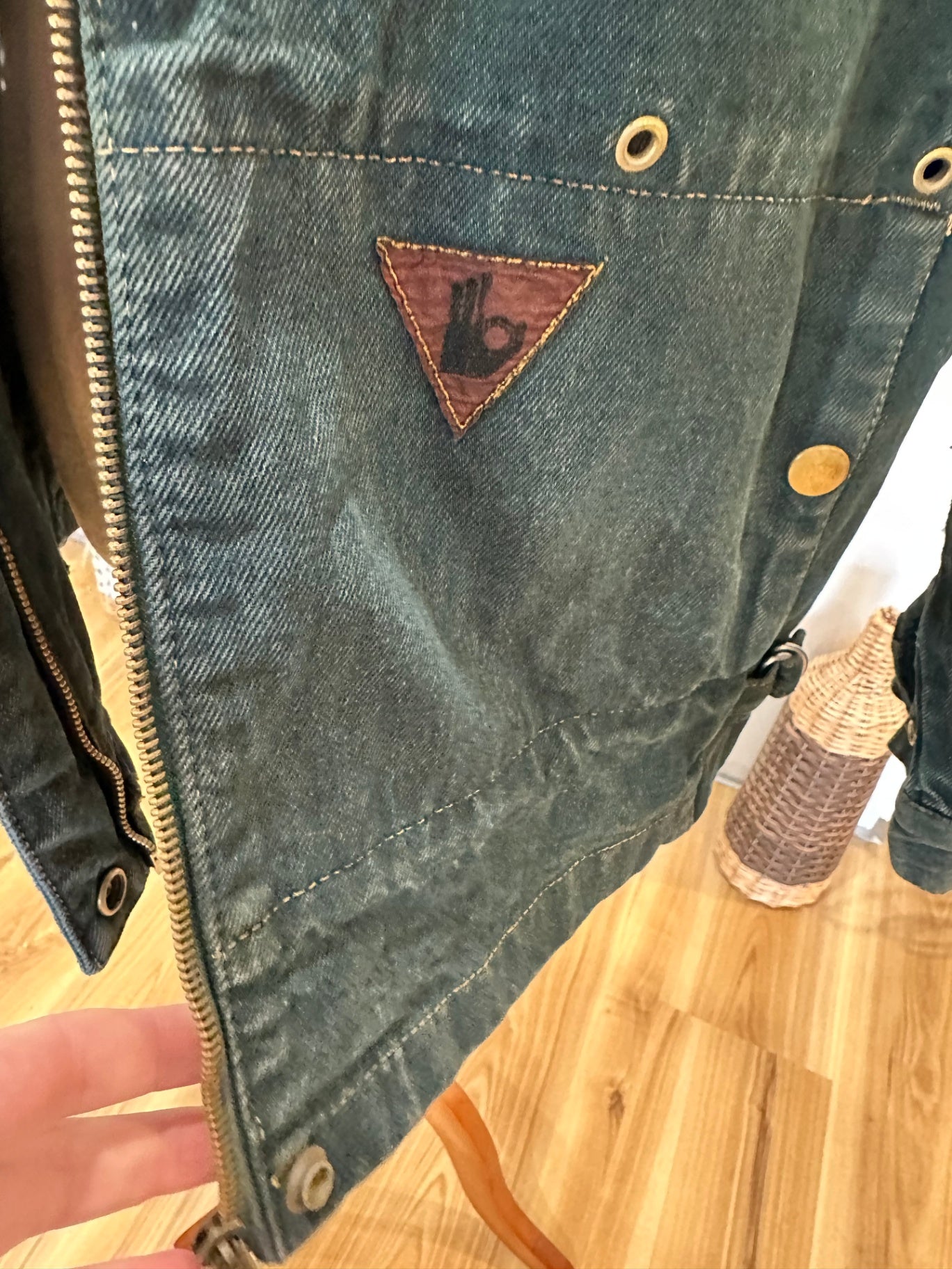 Vintage 90's - Sasson Paris - Denim Jacket - Size 12 - Dark Green