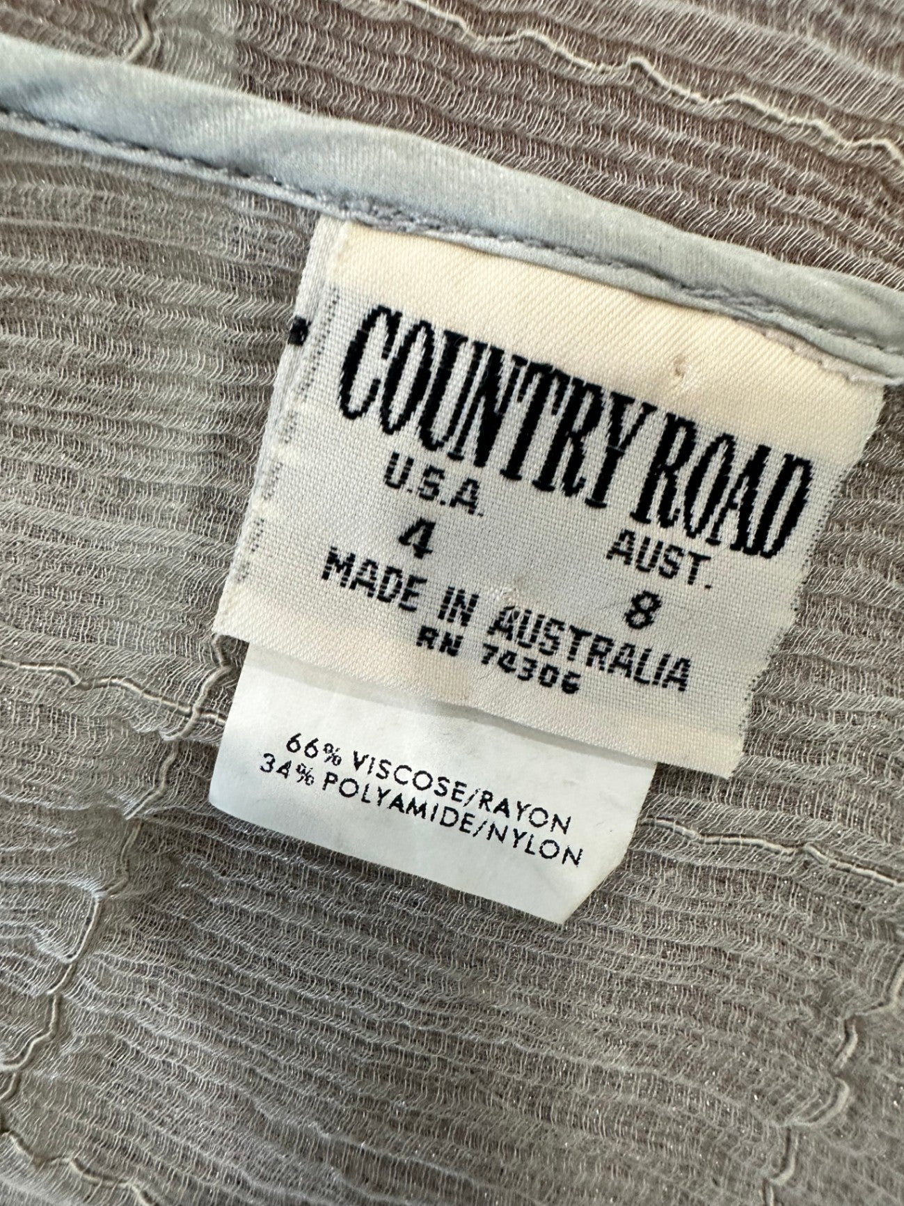 Country Road - Vintage 90's Wrap Skirt - Size 8 - Grey / Silver