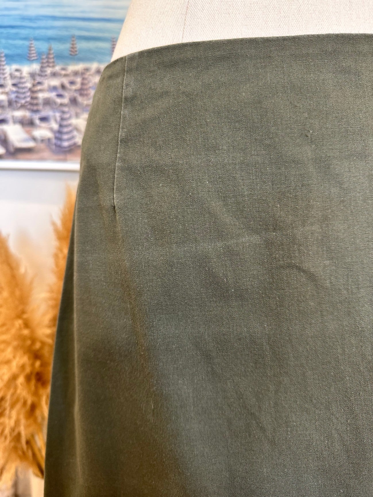 World - A-Line Skirt - Medium / Large - Olive Green