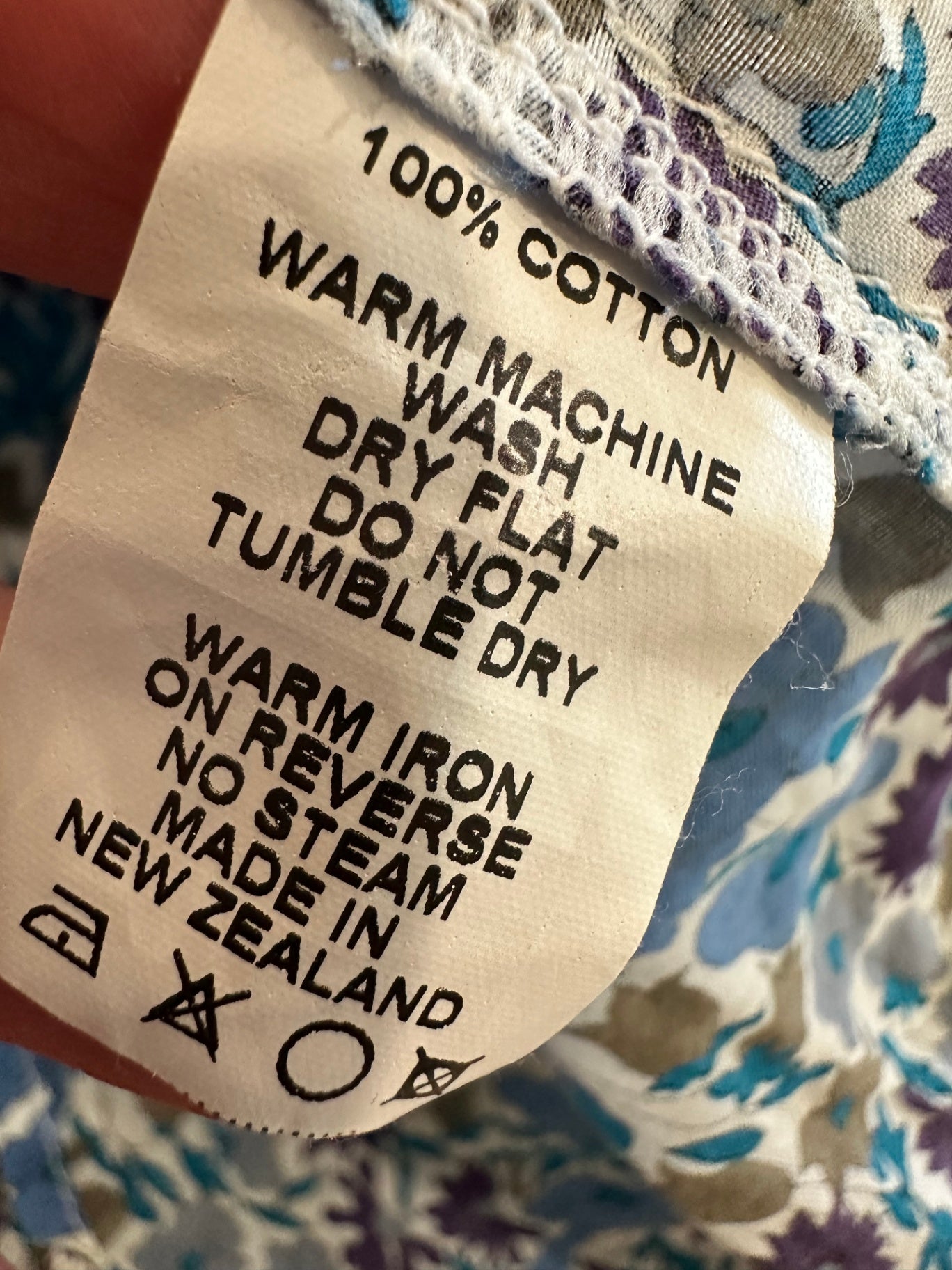 Dalston - 100% Cotton Dress - Size 10 - Blue, Cream, Purple, and Green hues