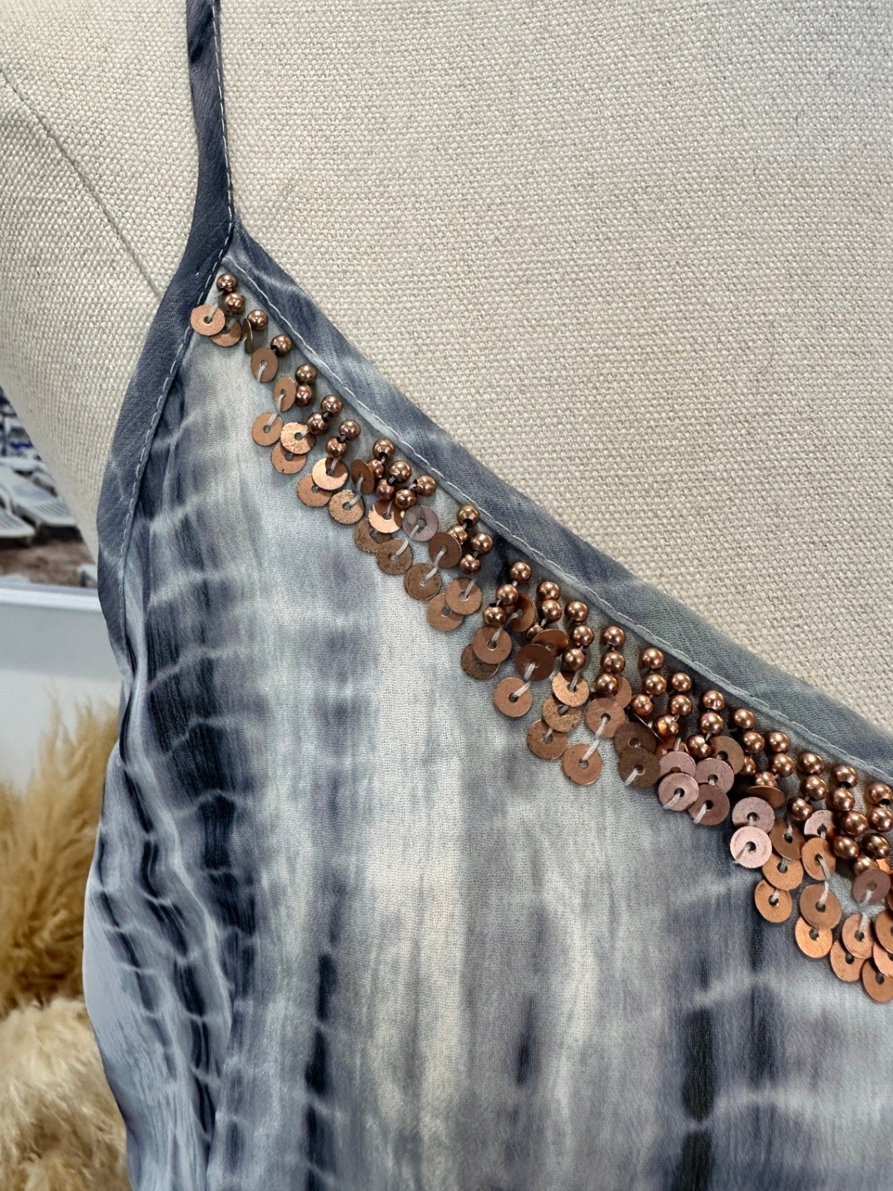 Max - Maxi Dress - Size 6 - Mixed shades of black, white, grey, and brown