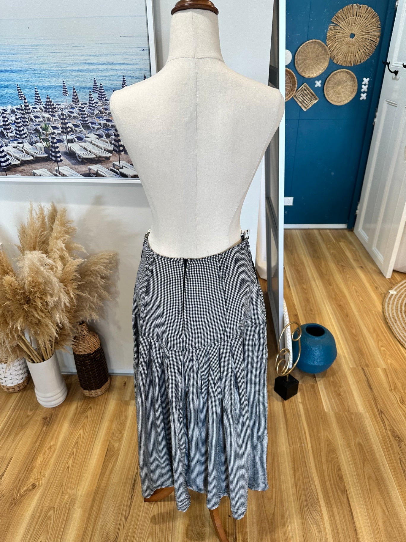 Vamp - Vintage 90's Skirt - Small / Medium - Black and white Gingham