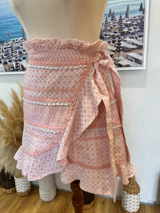 Seed - Mini Skirt - Size 6 Pink [Note some pulls evident]