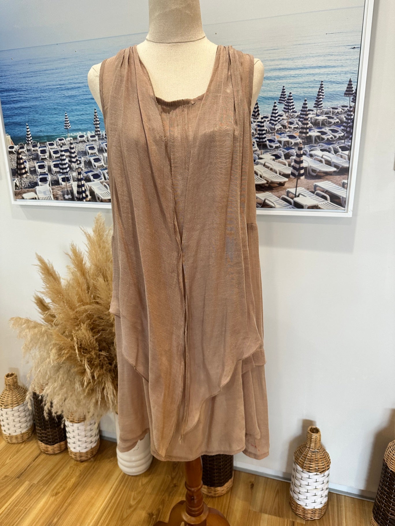 Beige / Nude - Singlet Dress - Size Small
