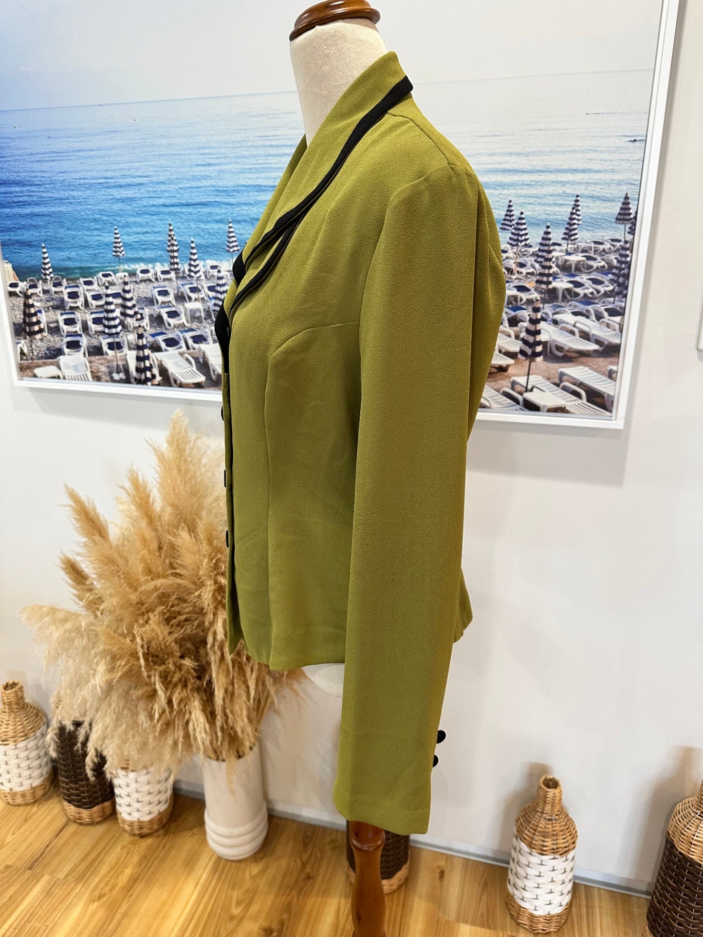 Vintage 90's / Y2K - Stax Blazer - Size 12 - Olive green