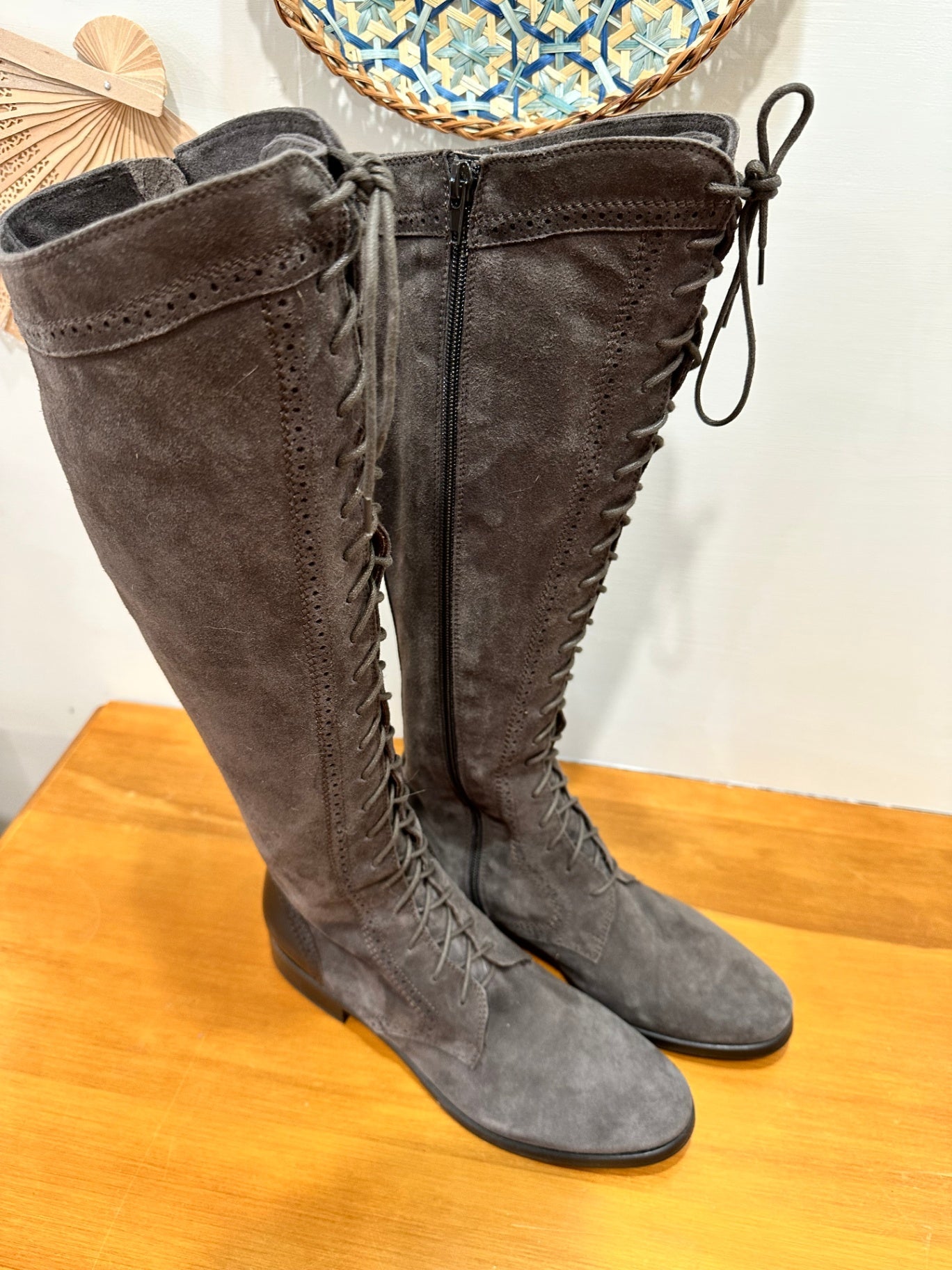 Vero Cuoio - Made in Italy - Knee High Boots - Size 39 - Brown Suede