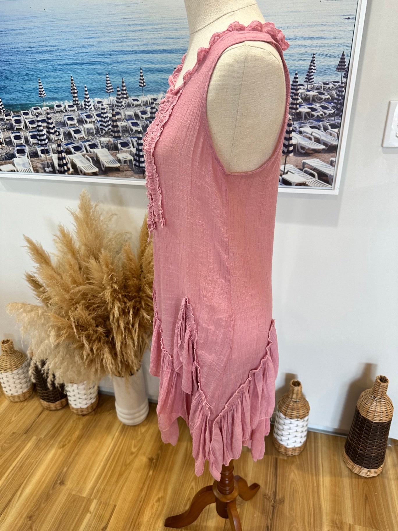 Pink Singlet Dress - Size Small