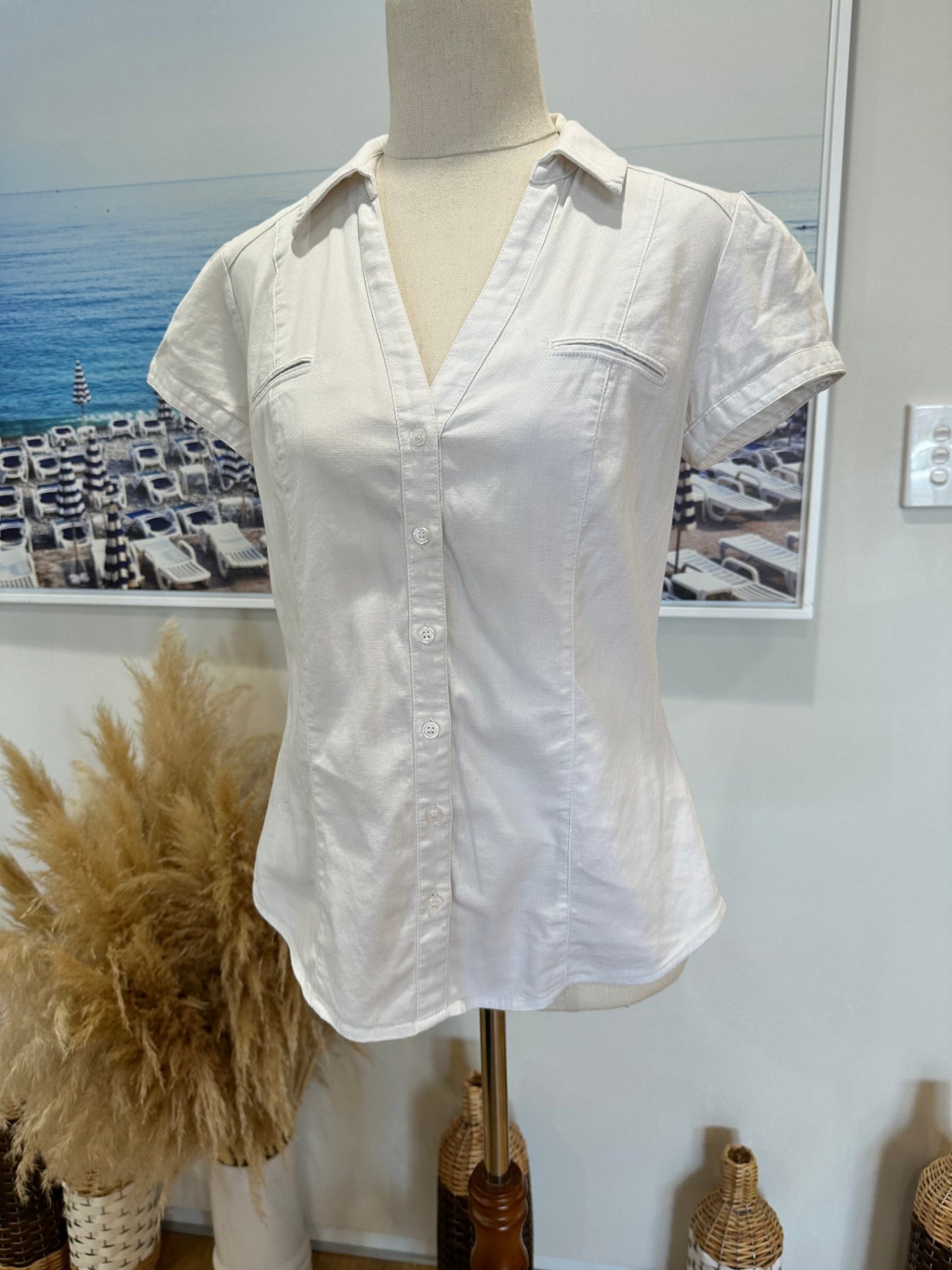 Portmans - Short Sleeve Shirt - Size 8 - White