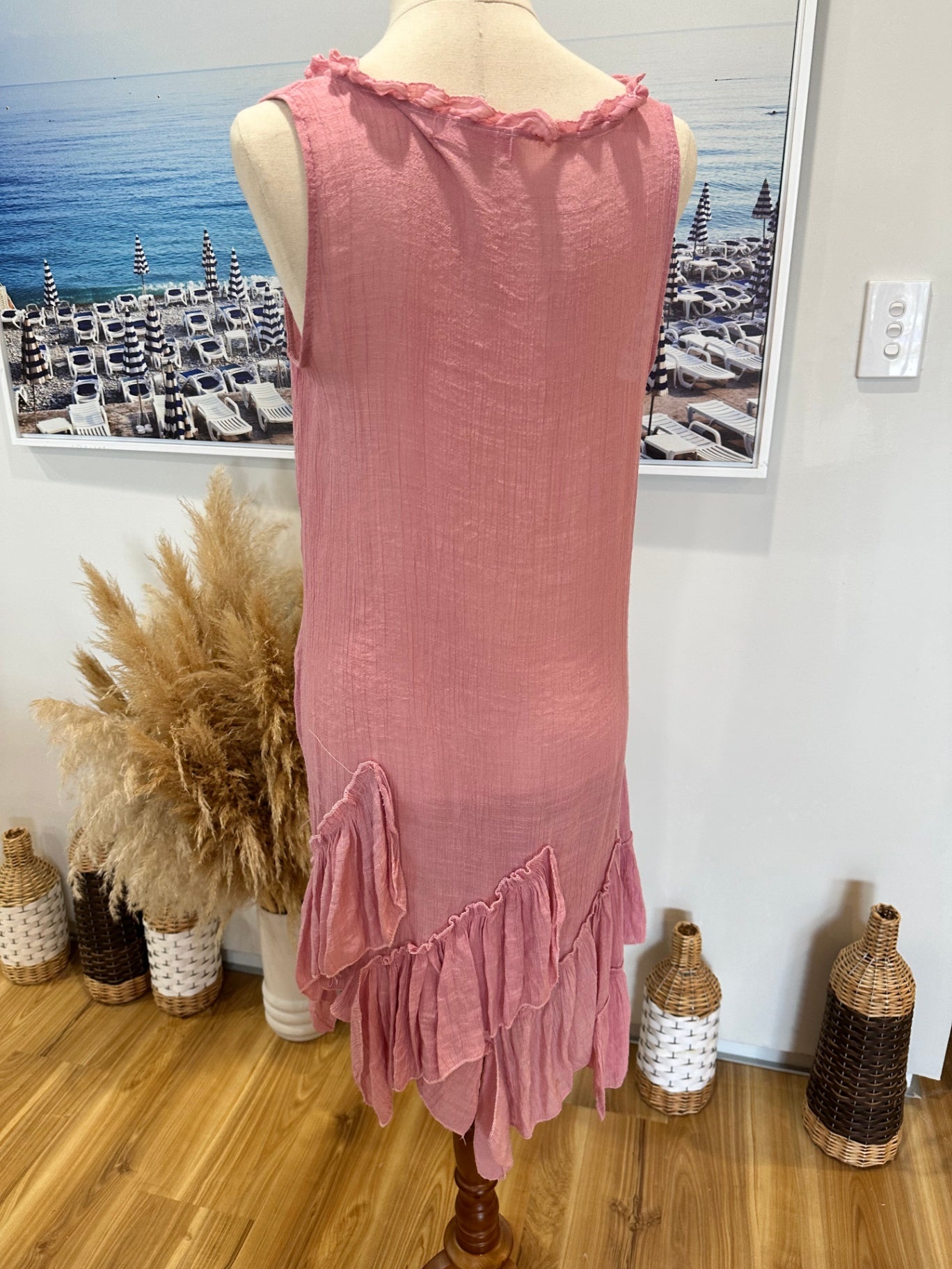 Pink Singlet Dress - Size Small