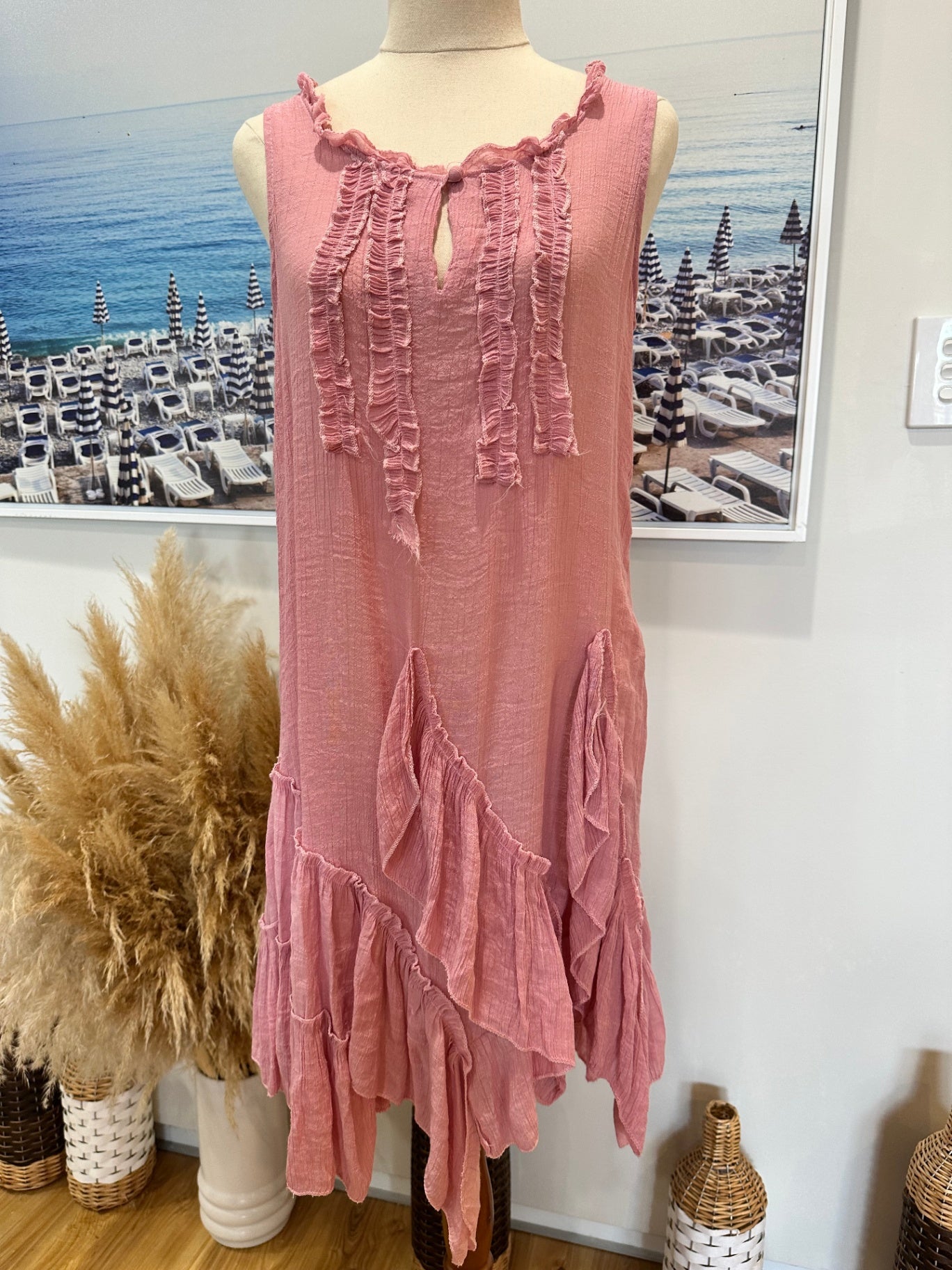 Pink Singlet Dress - Size Small