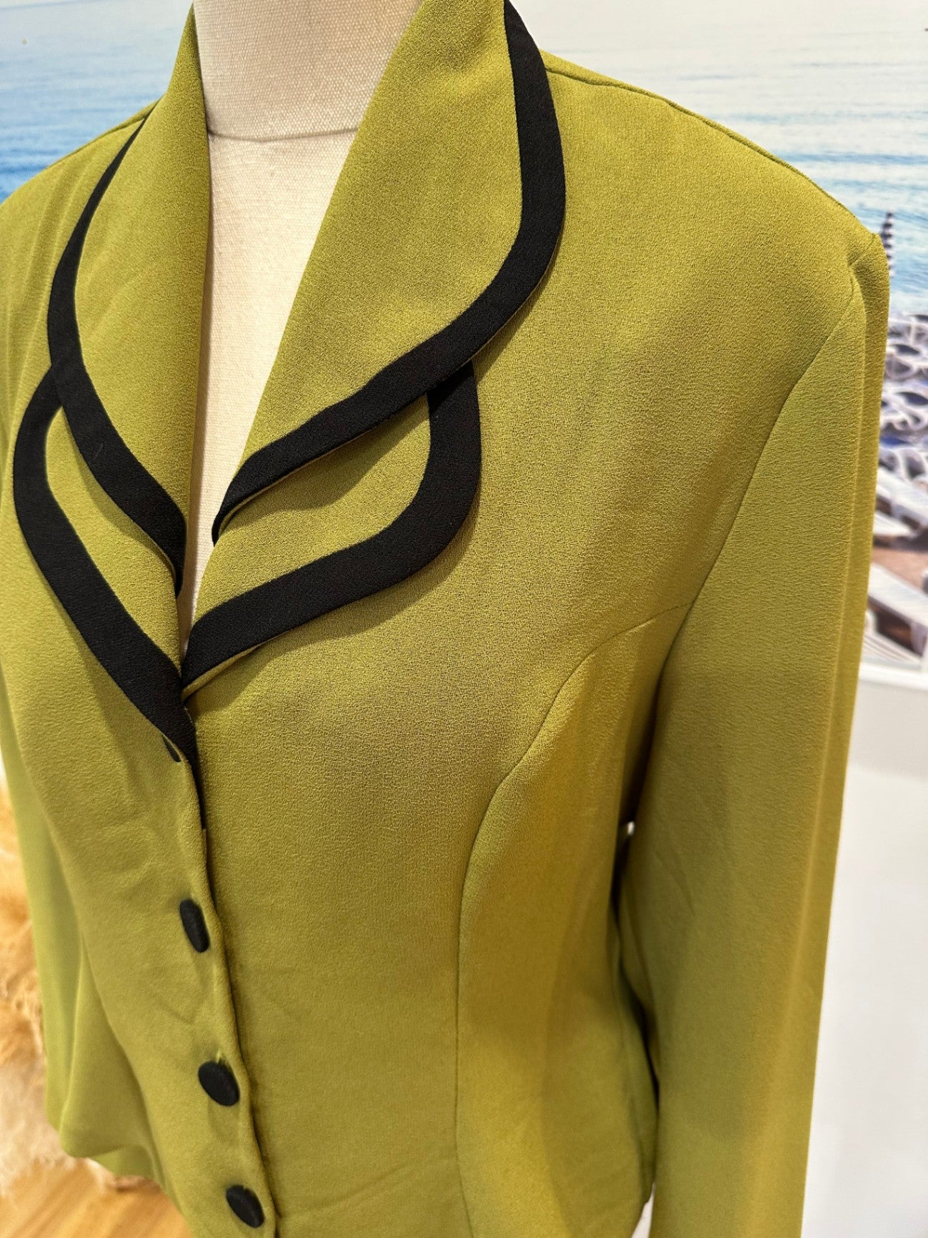 Vintage 90's / Y2K - Stax Blazer - Size 12 - Olive green