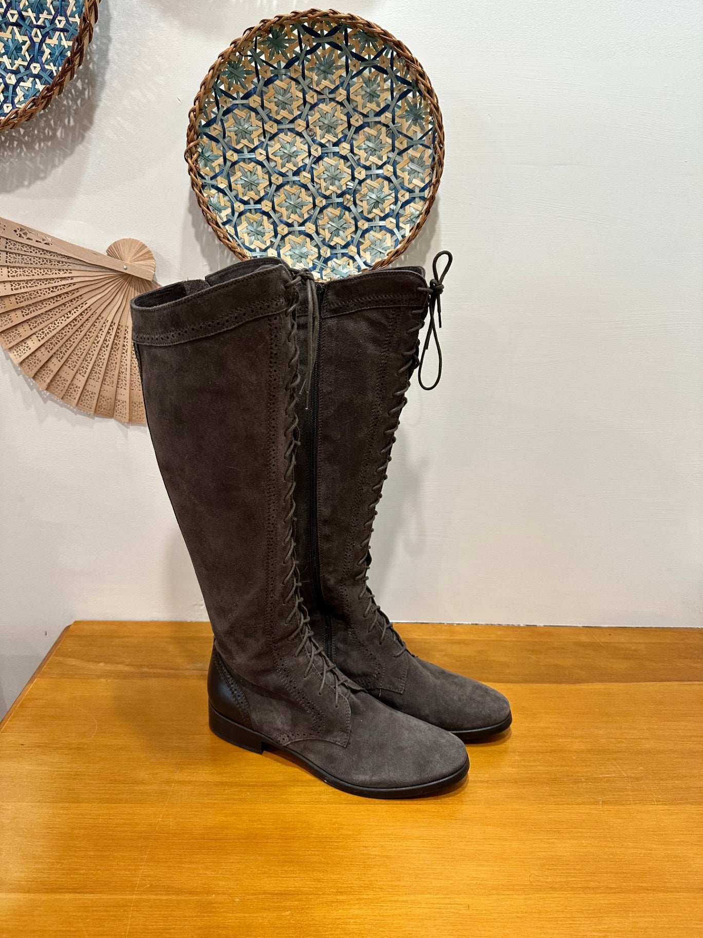 Vero Cuoio - Made in Italy - Knee High Boots - Size 39 - Brown Suede