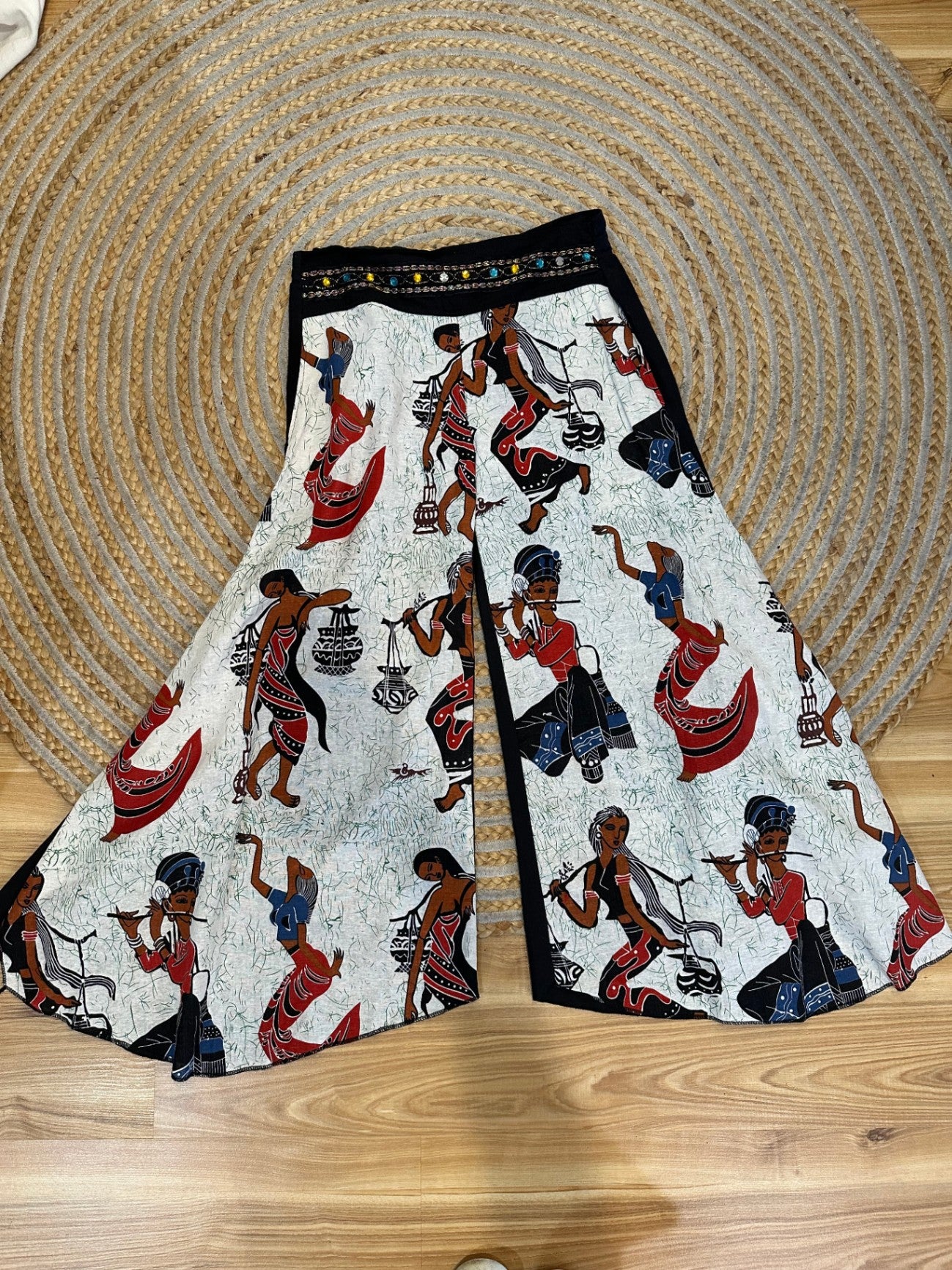 Wide-leg Pants - Size Small - Egyptian Theme + Black