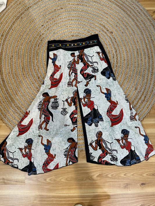 Wide-leg Pants - Size Small - Egyptian Theme + Black