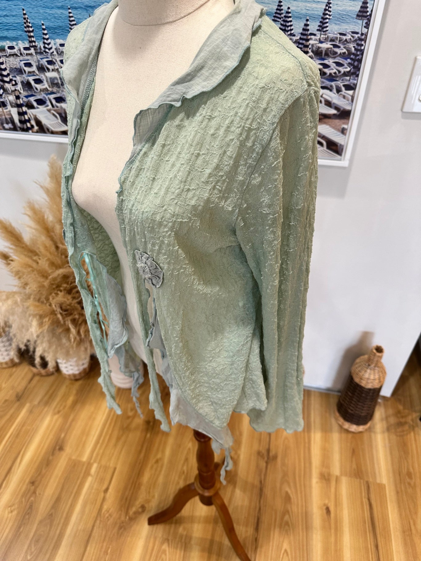 Annah Stretton - Cardigan - Size Large - Aqua