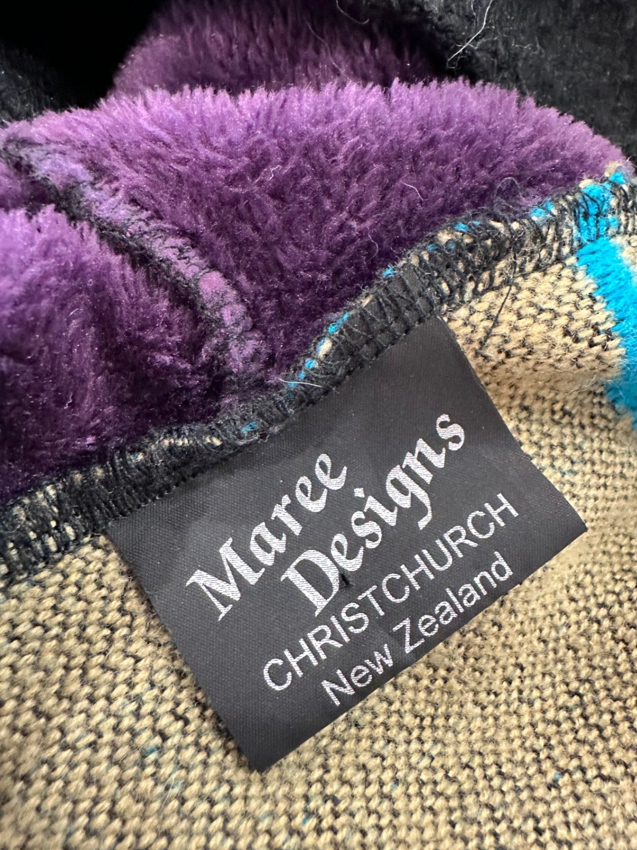 Maree Designs - Christchurch - Poncho w Hood - One Size Teal / Purple