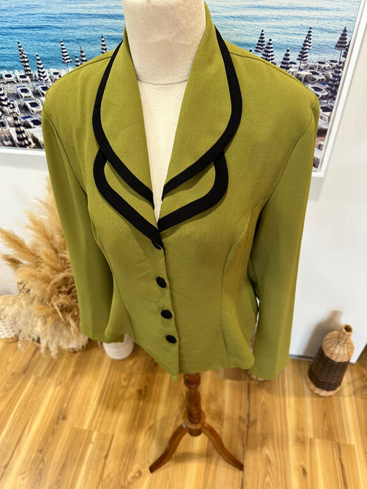 Vintage 90's / Y2K - Stax Blazer - Size 12 - Olive green