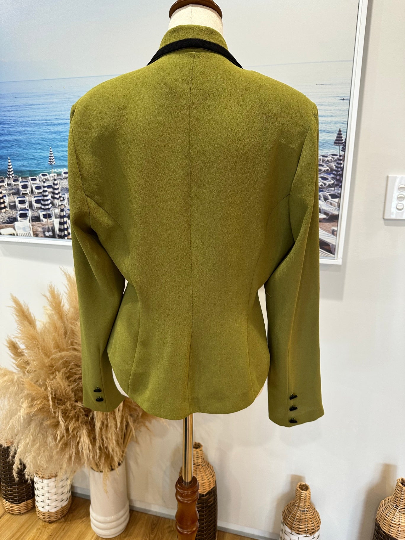 Vintage 90's / Y2K - Stax Blazer - Size 12 - Olive green