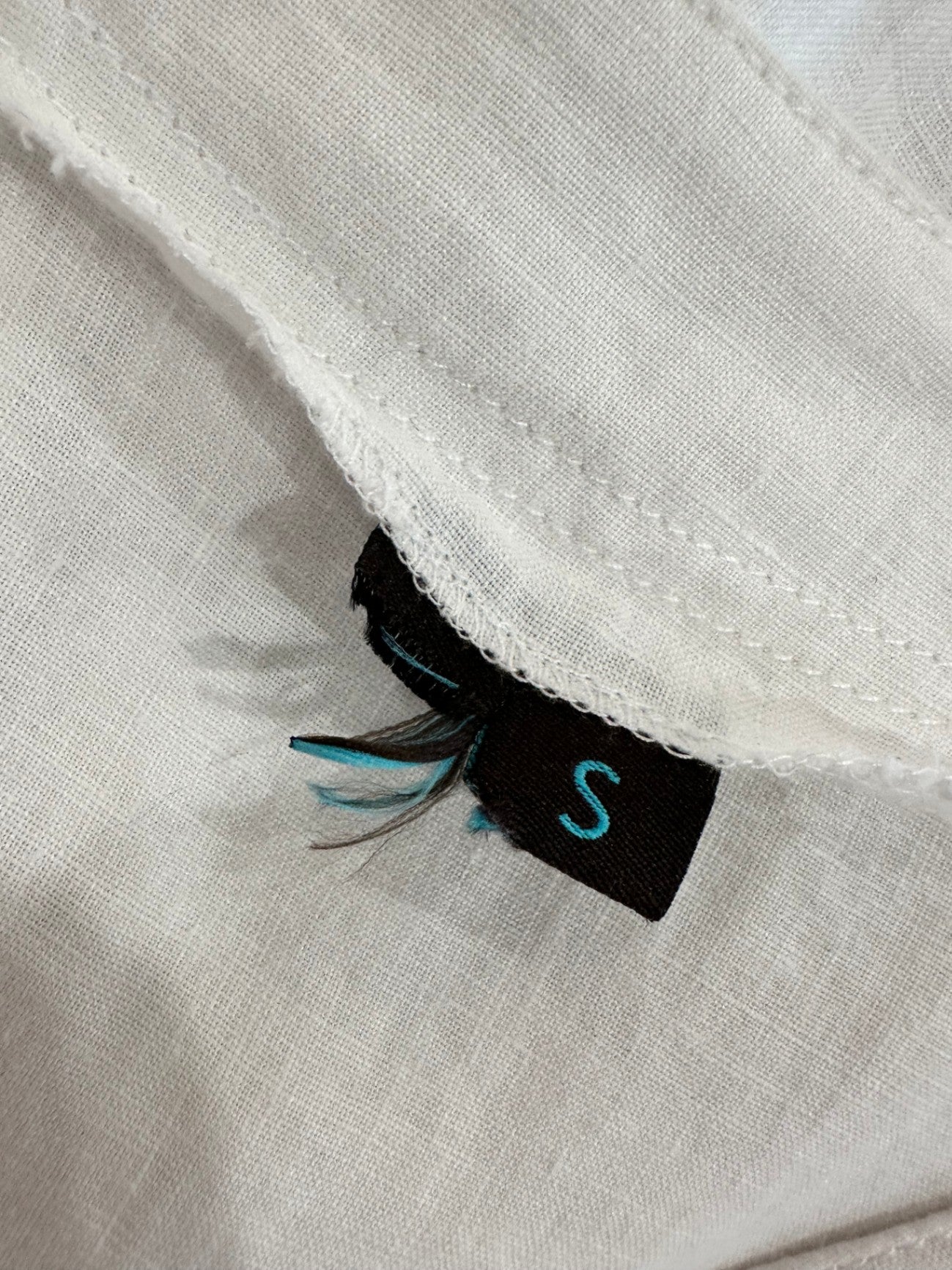 100% Linen - Oversized Shirt w Pockets - Size Small - White