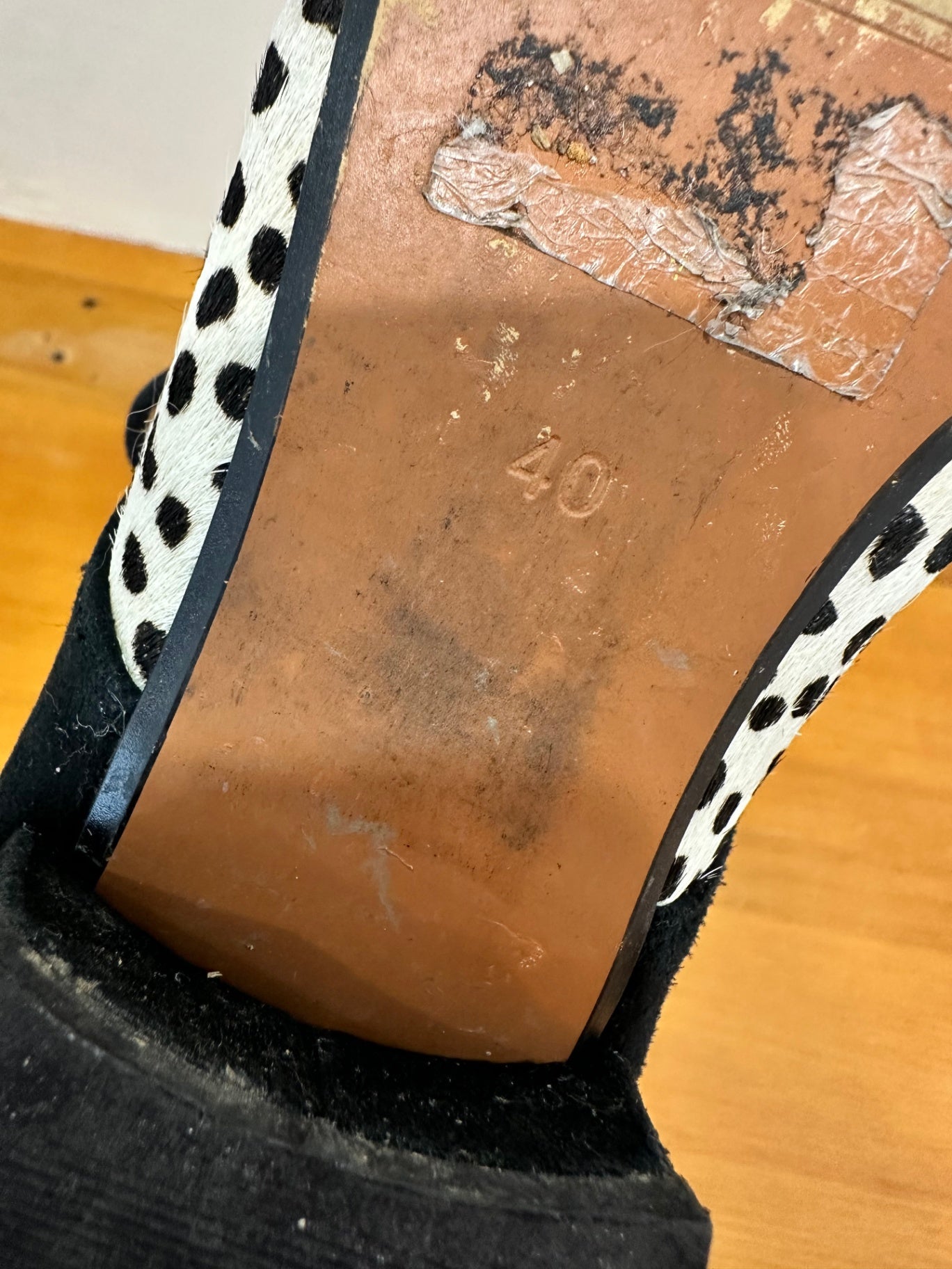 Django & Juliet - Pointed-Toe Shoes - Size EU 40 - Black and white w Horse Hair