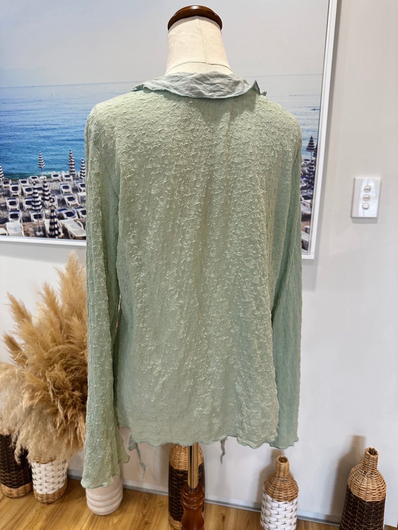 Annah Stretton - Cardigan - Size Large - Aqua