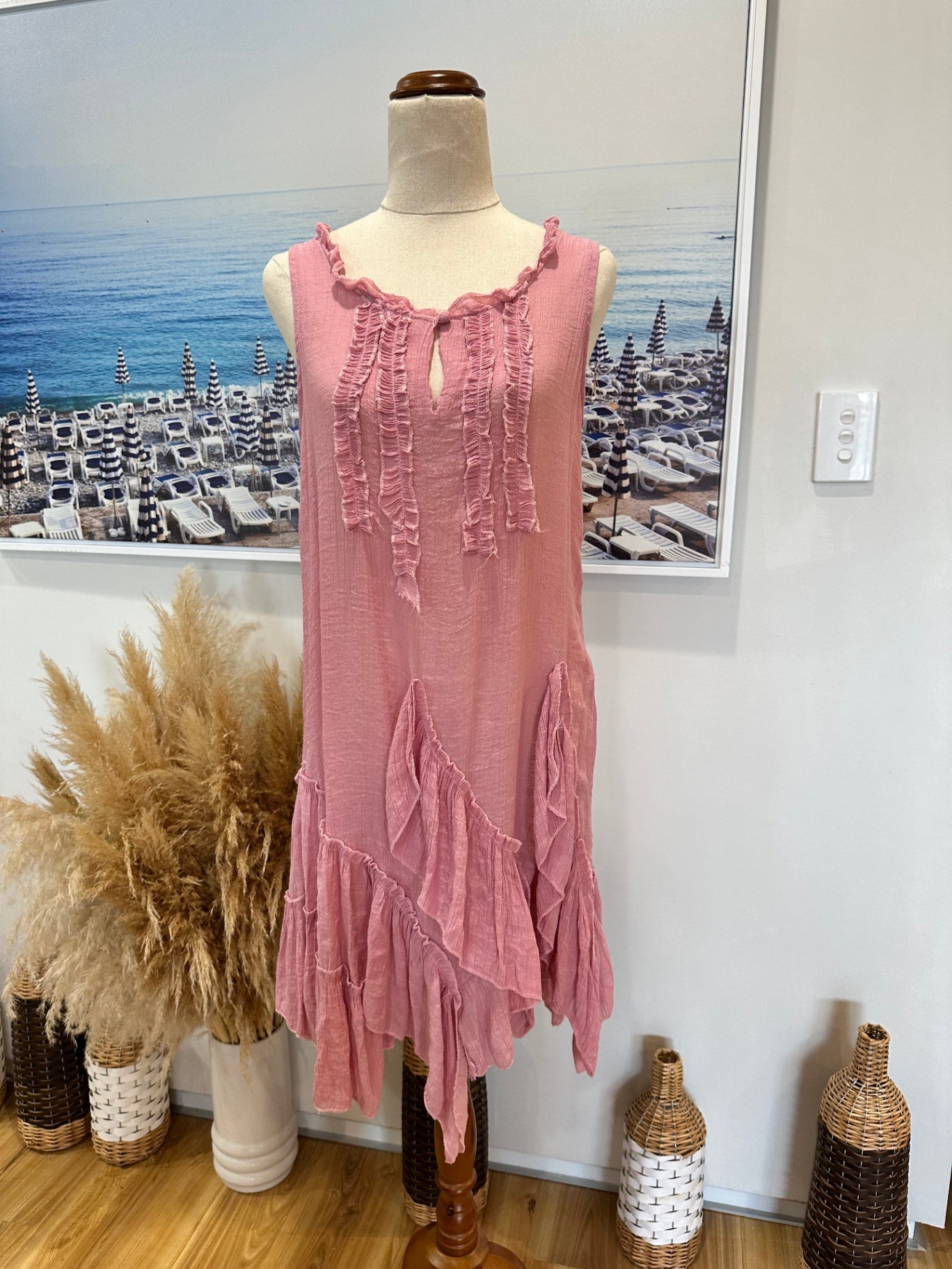 Pink Singlet Dress - Size Small