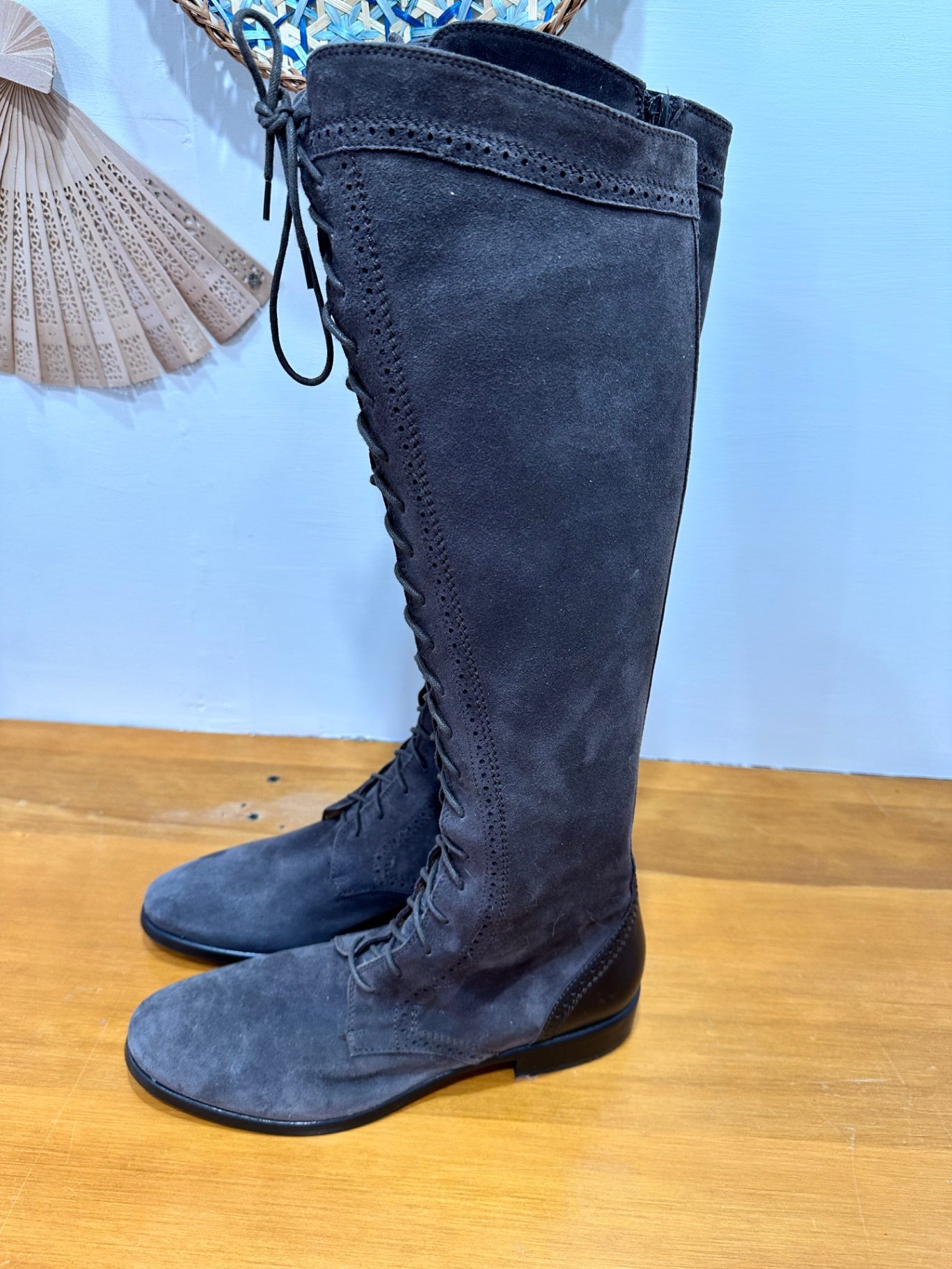 Vero Cuoio - Made in Italy - Knee High Boots - Size 39 - Brown Suede