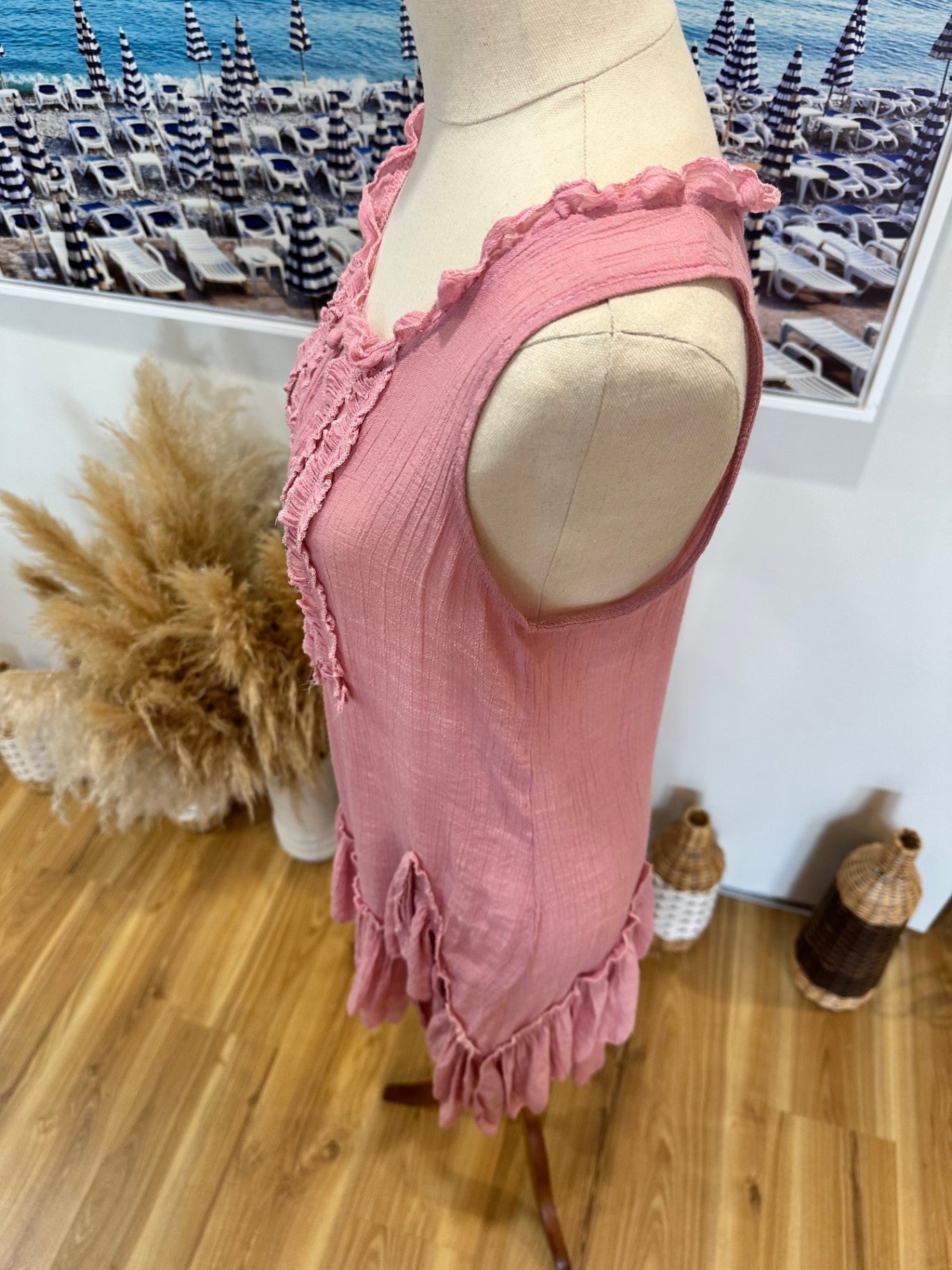 Pink Singlet Dress - Size Small