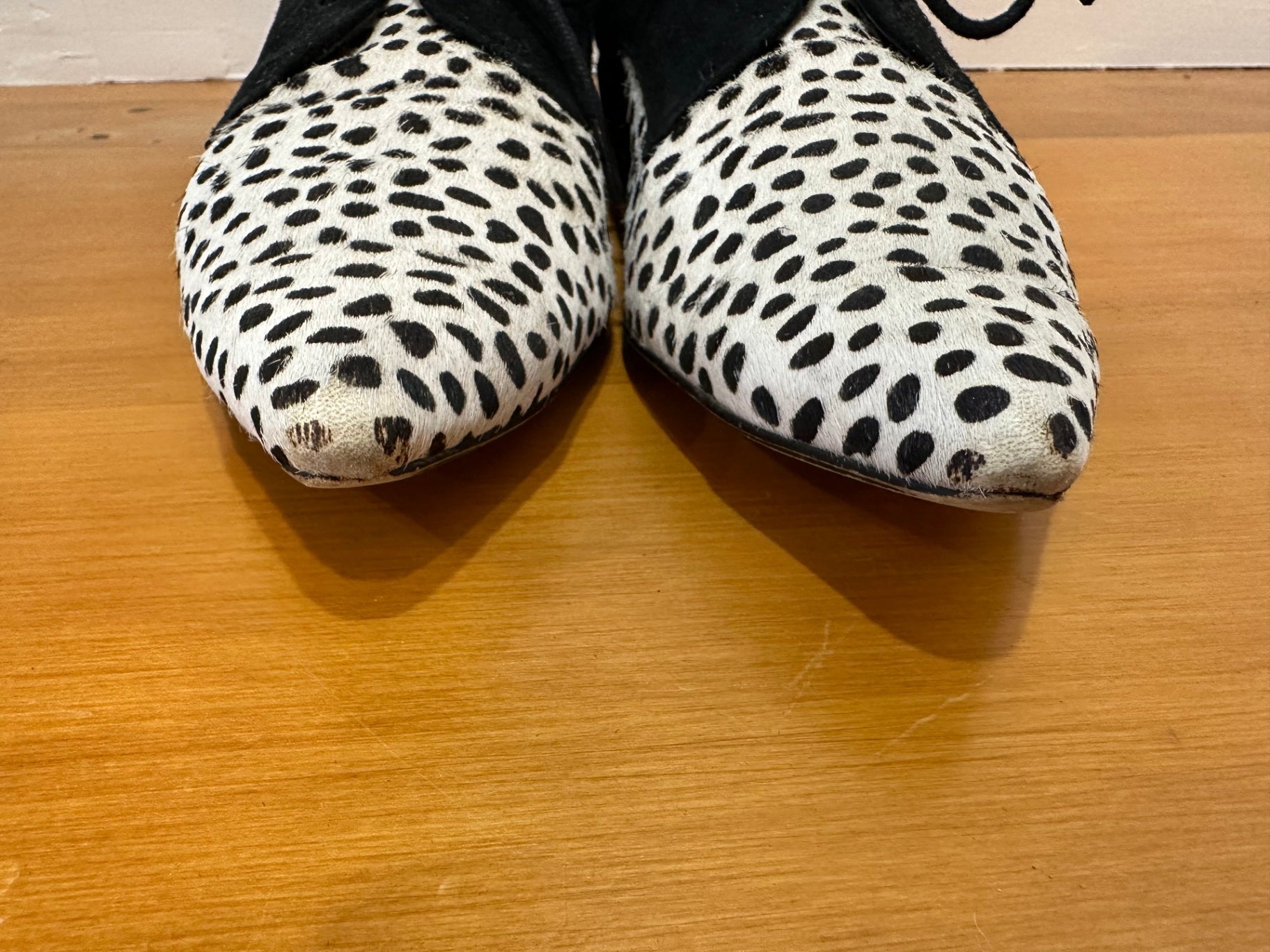 Django & Juliet - Pointed-Toe Shoes - Size EU 40 - Black and white w Horse Hair