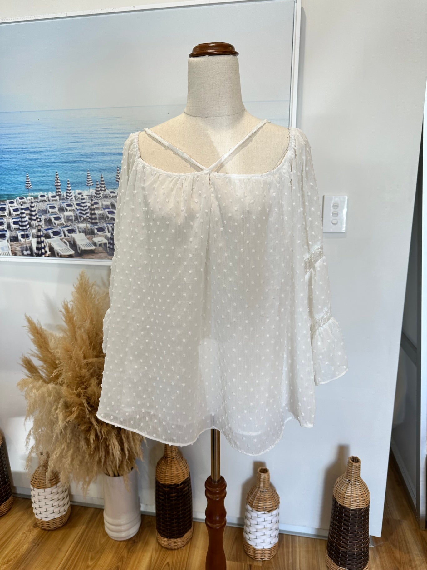 Madison Square - Bohemian Blouse - Large - White