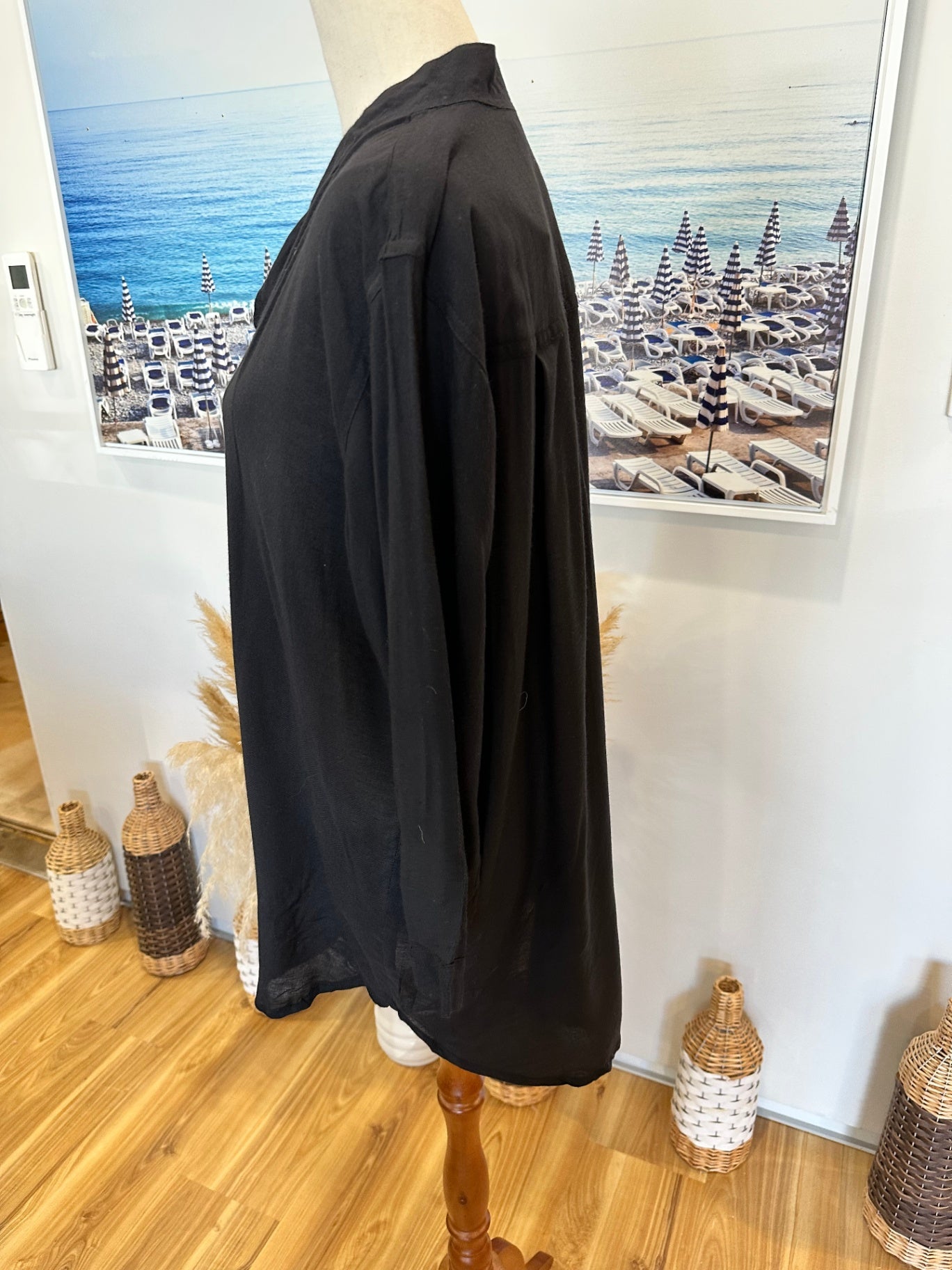 [NEW] Cosmic - 100% Viscose - Black Summer Shirt