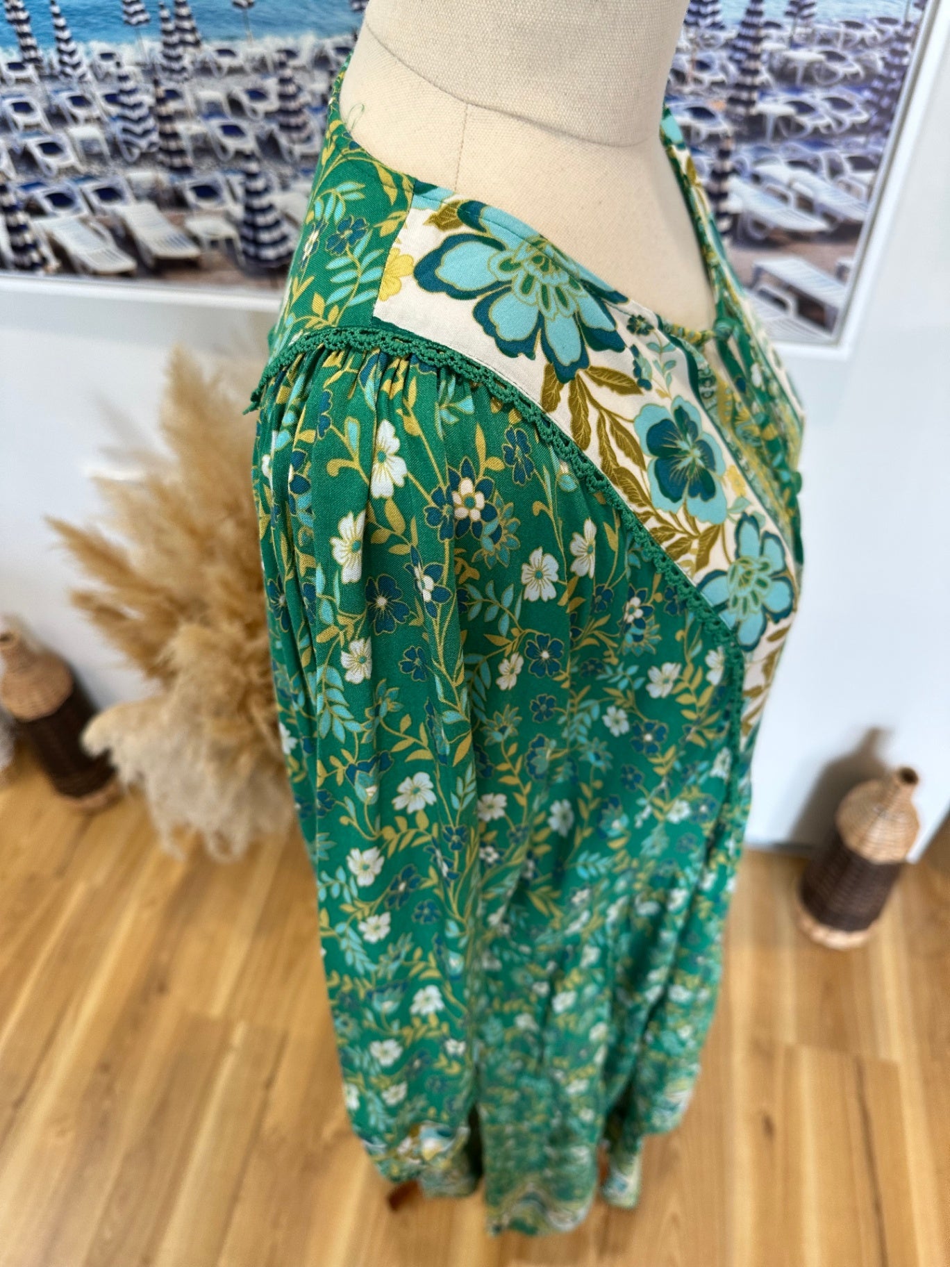 Dreamcatcher - Bohemian Dress - Size 8 - Green Tones