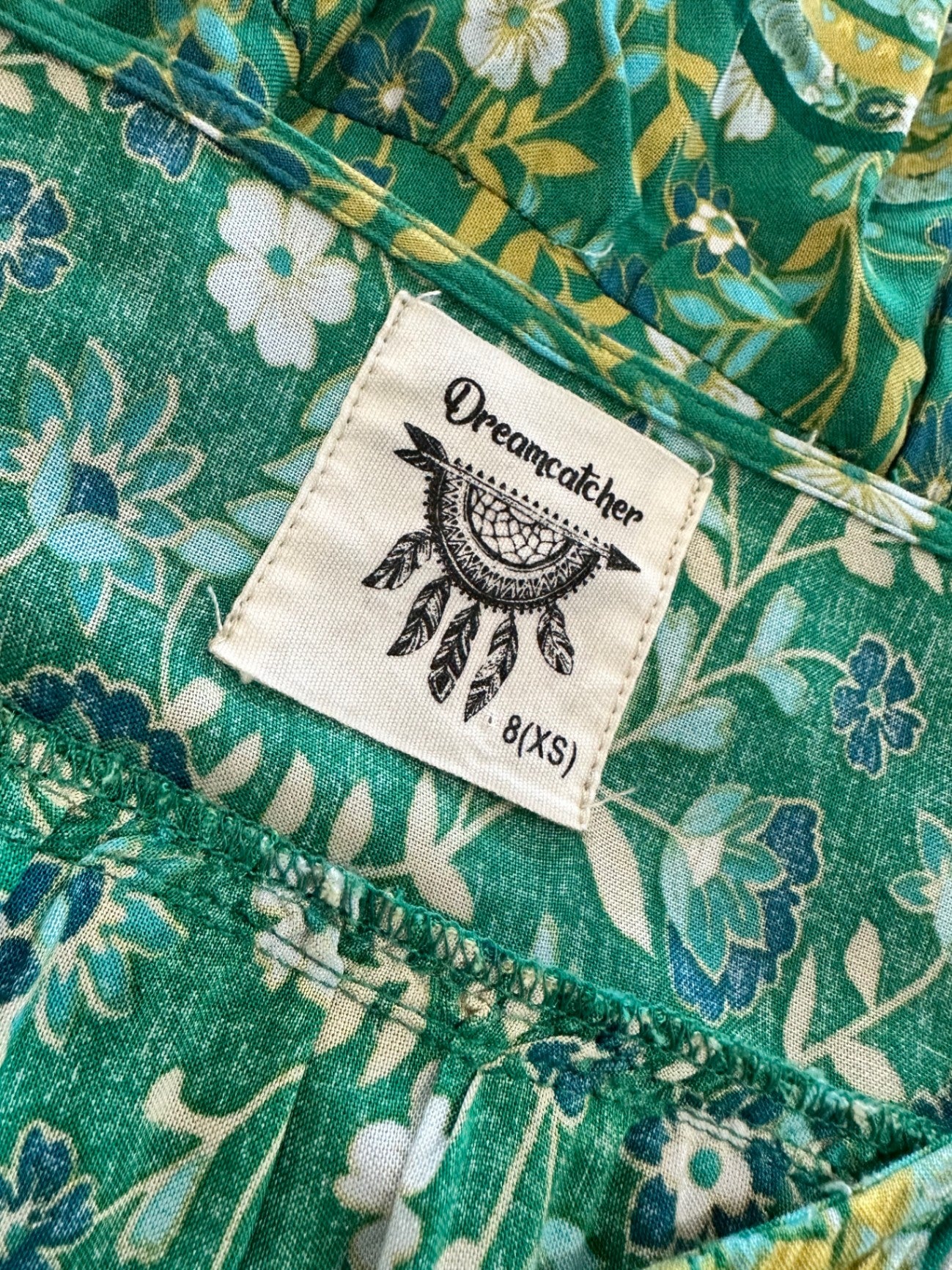 Dreamcatcher - Bohemian Dress - Size 8 - Green Tones