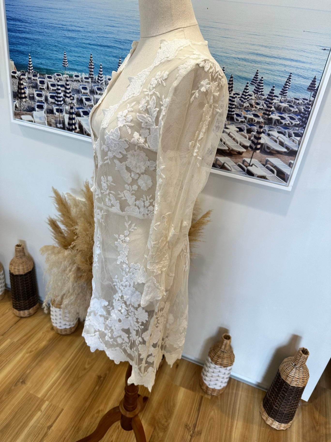 Arnhem - Lace Cardigan - Small - Cream/White