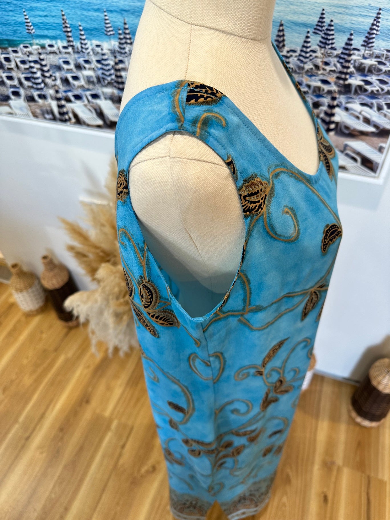 Concept Collections - Dress - Size 12 - Blue w Taupe