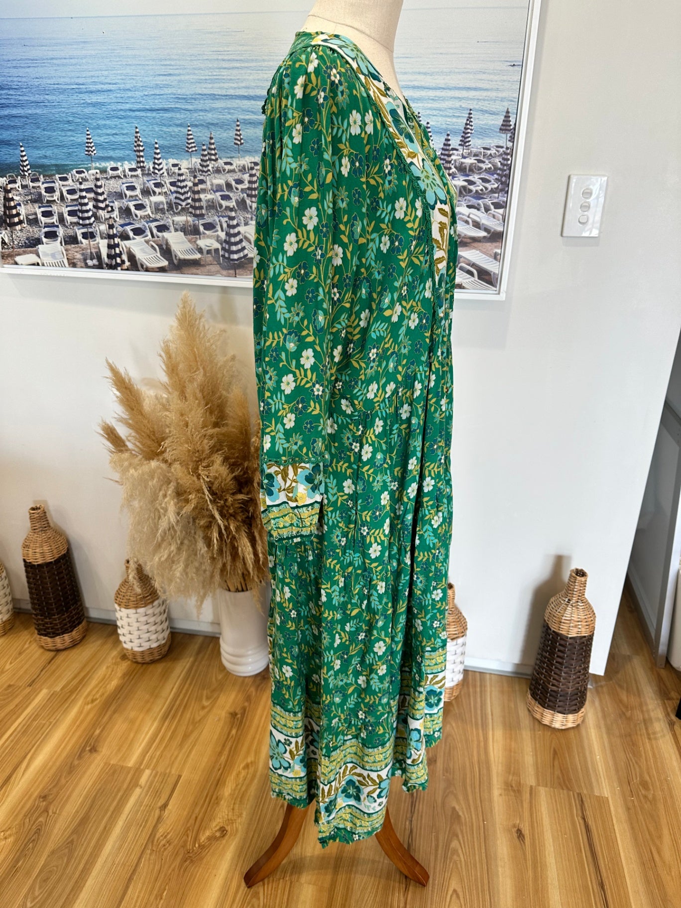 Dreamcatcher - Bohemian Dress - Size 8 - Green Tones