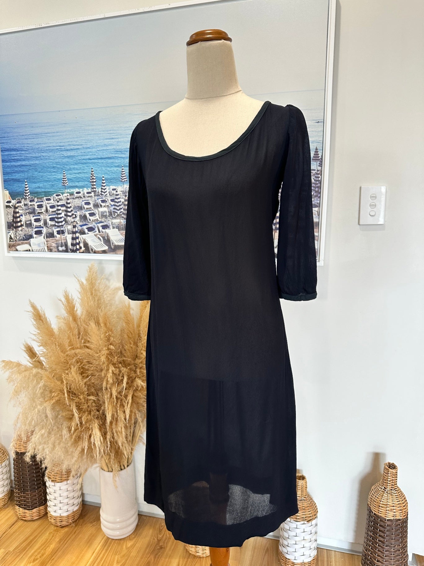 Robyn Mathieson Dress - Size 8 - Navy Blue - Made in New Zealand