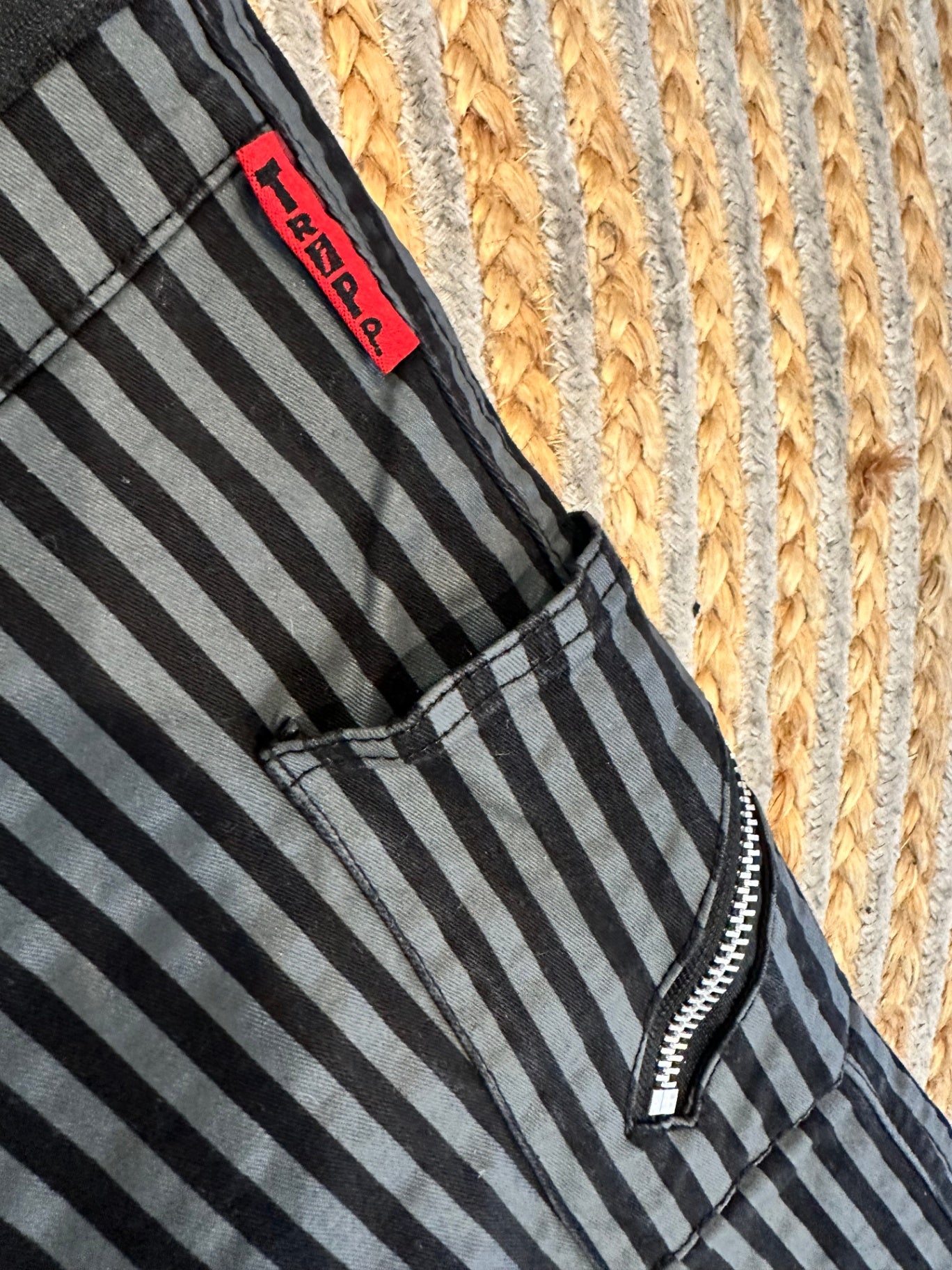 Tripp Pants - Small - Black and grey striped