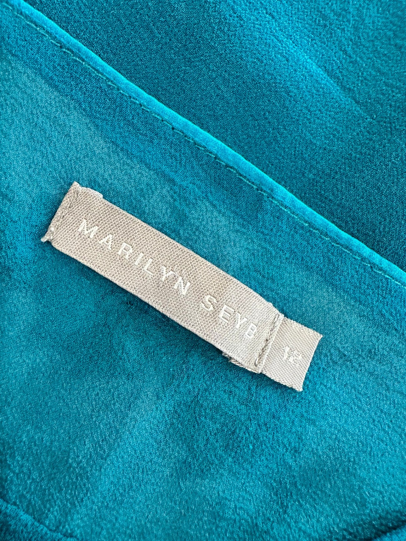 Marilyn Seyb - Camisole Top - Size 12 - Turquoise w beads and embroidery