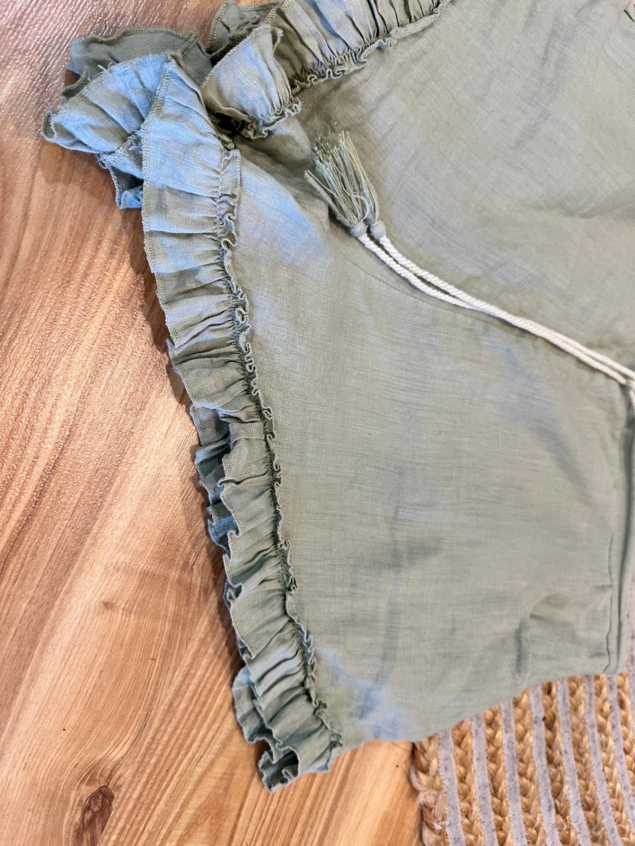 Spell - 100% Linen Shorts - Large - Sage Green