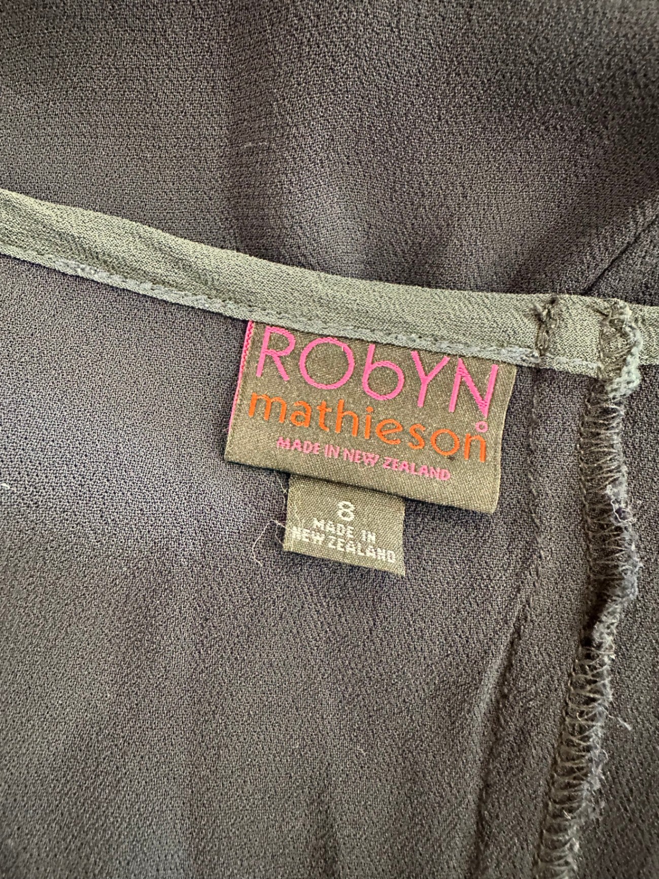 Robyn Mathieson Dress - Size 8 - Navy Blue - Made in New Zealand