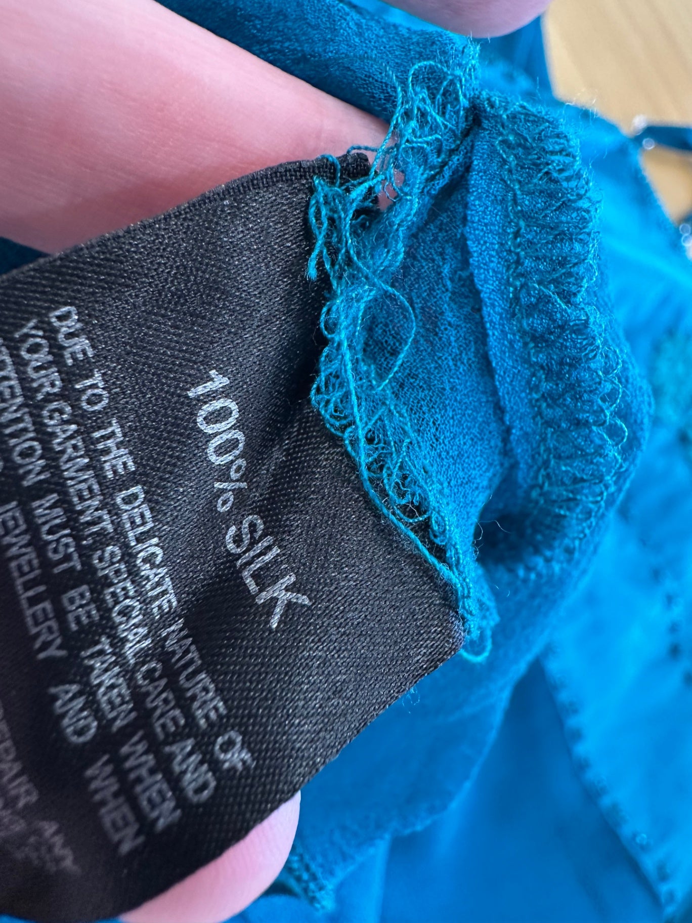 Marilyn Seyb - Camisole Top - Size 12 - Turquoise w beads and embroidery