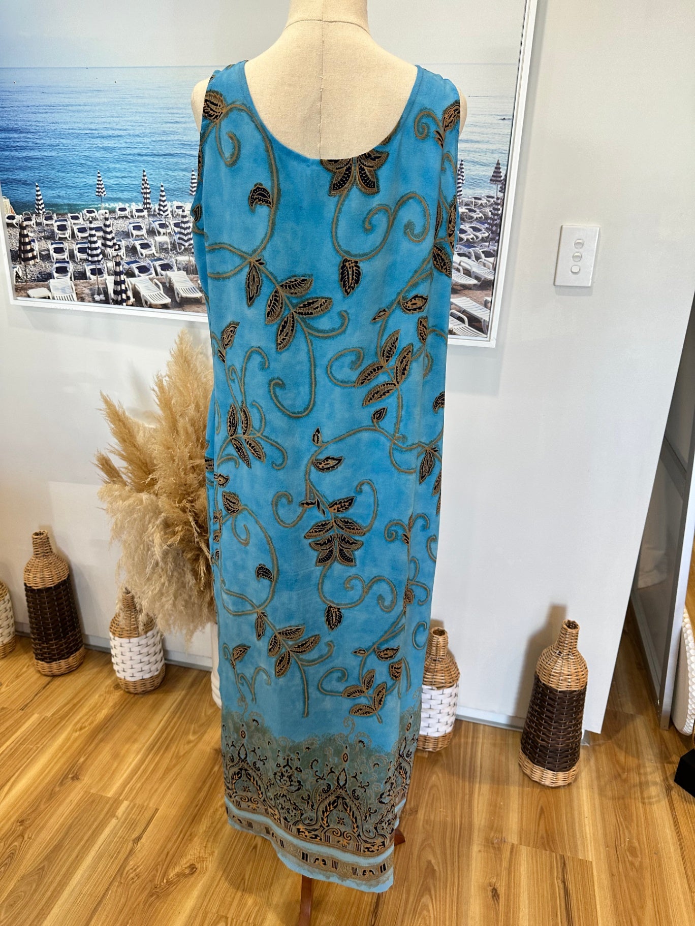 Concept Collections - Dress - Size 12 - Blue w Taupe