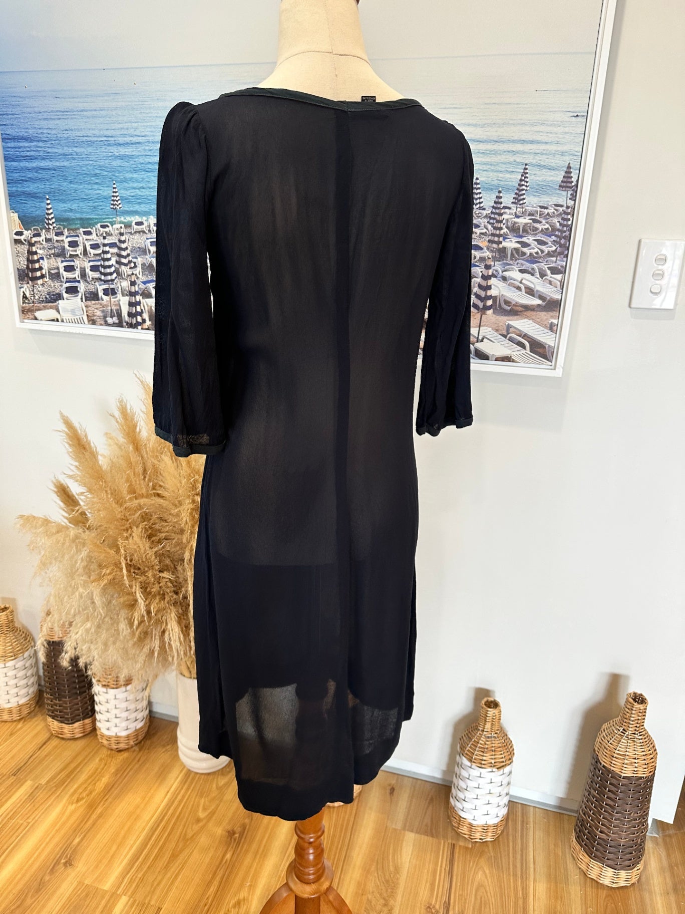 Robyn Mathieson Dress - Size 8 - Navy Blue - Made in New Zealand