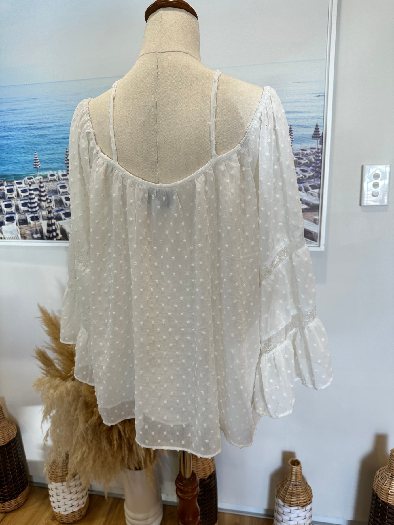 Madison Square - Bohemian Blouse - Large - White