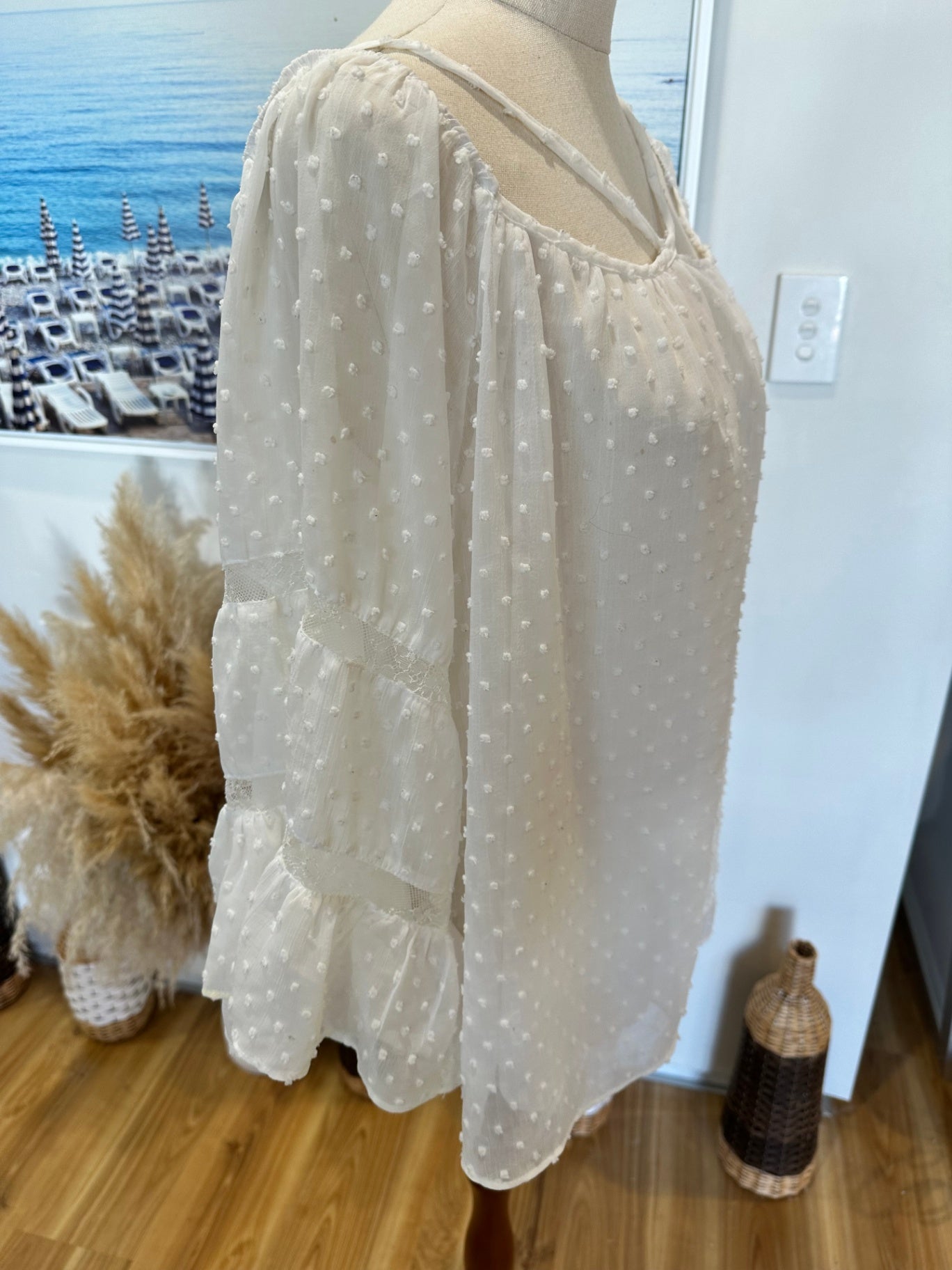 Madison Square - Bohemian Blouse - Large - White
