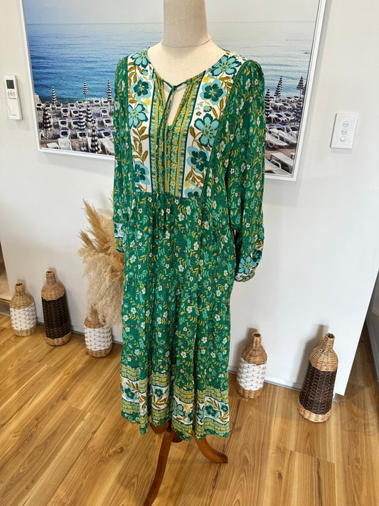 Dreamcatcher - Bohemian Dress - Size 8 - Green Tones