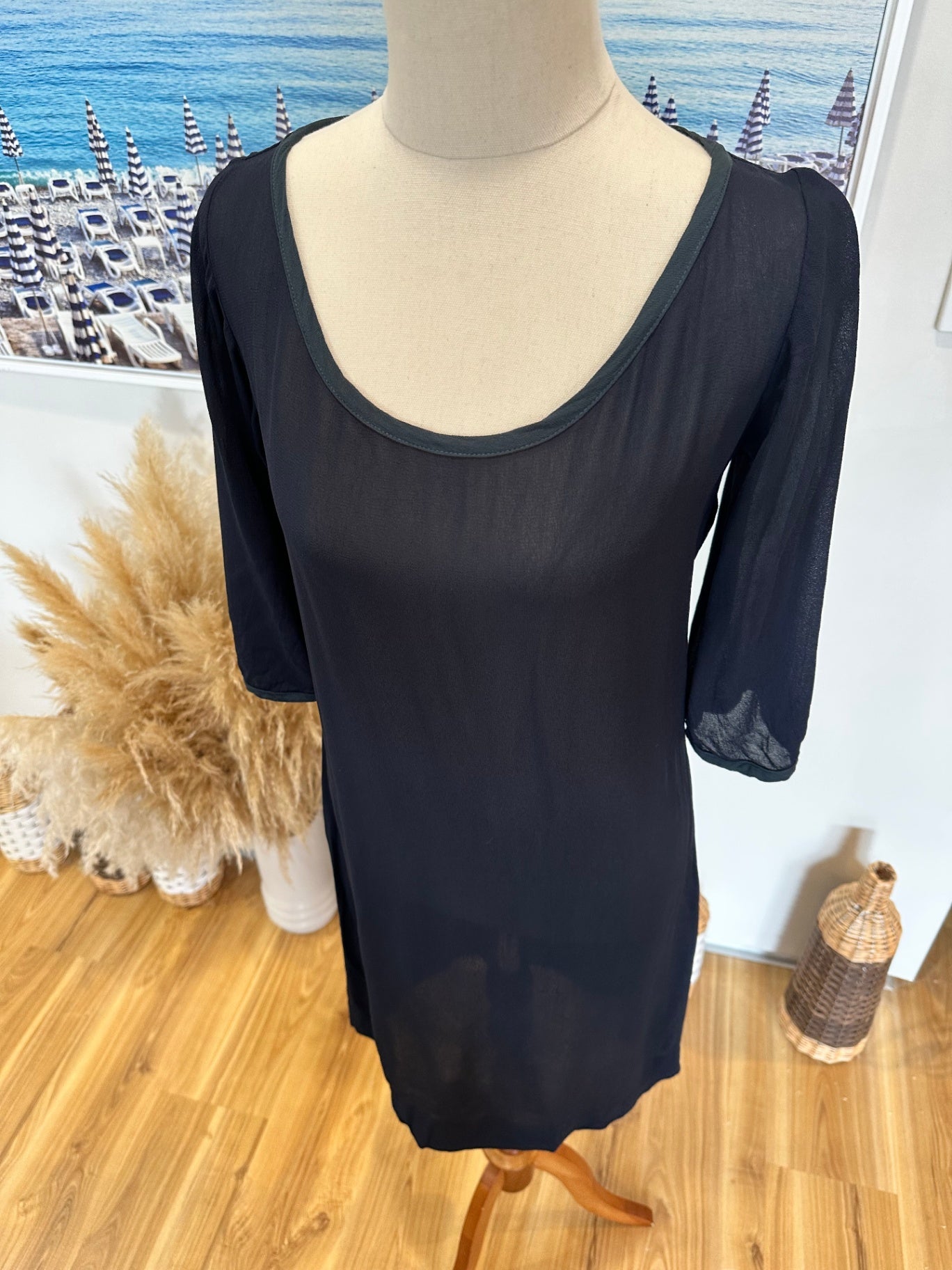 Robyn Mathieson Dress - Size 8 - Navy Blue - Made in New Zealand