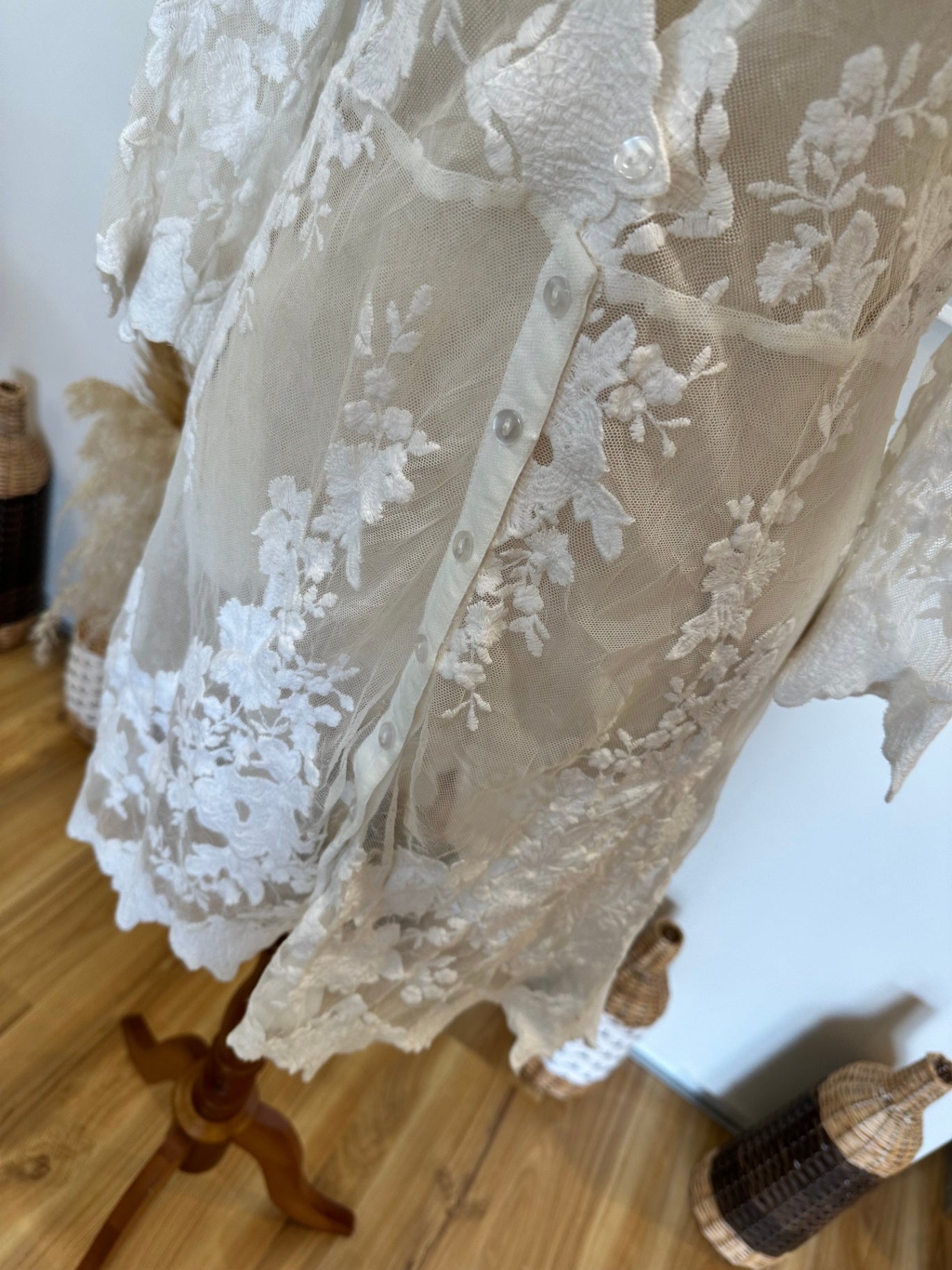 Arnhem - Lace Cardigan - Small - Cream/White